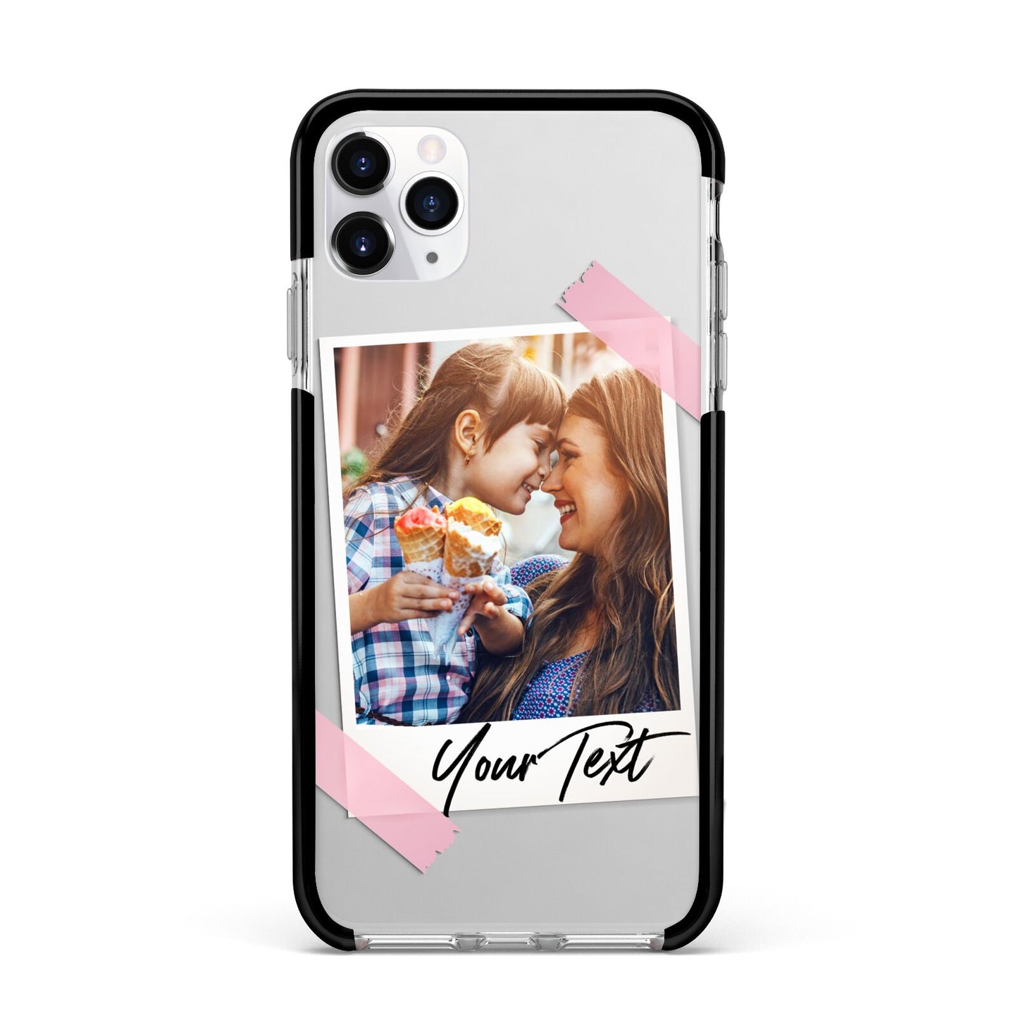 Photo Frame Apple iPhone 11 Pro Max in Silver with Black Impact Case