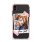 Photo Frame Apple iPhone Xs Max Impact Case Pink Edge on Black Phone