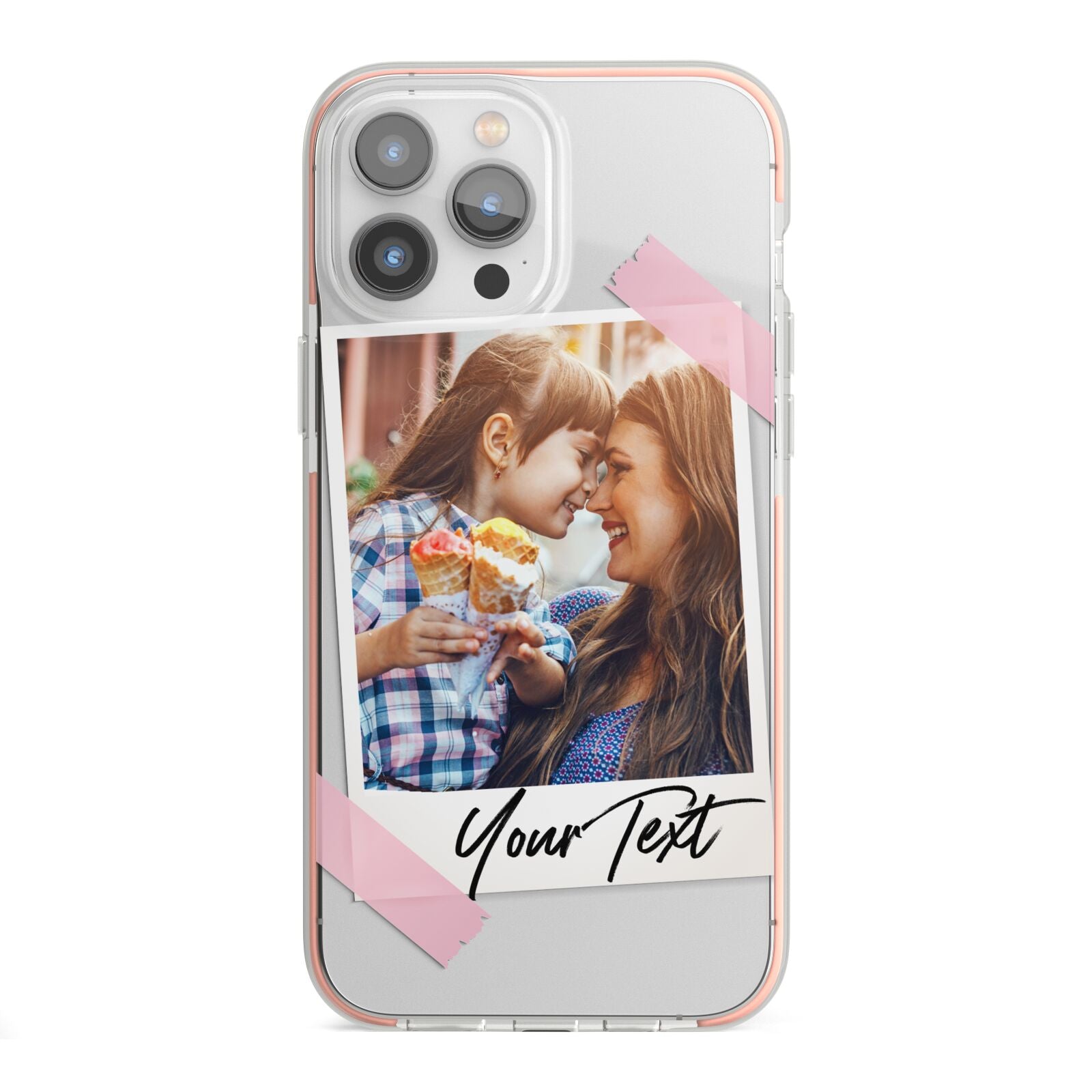 Photo Frame iPhone 13 Pro Max TPU Impact Case with Pink Edges