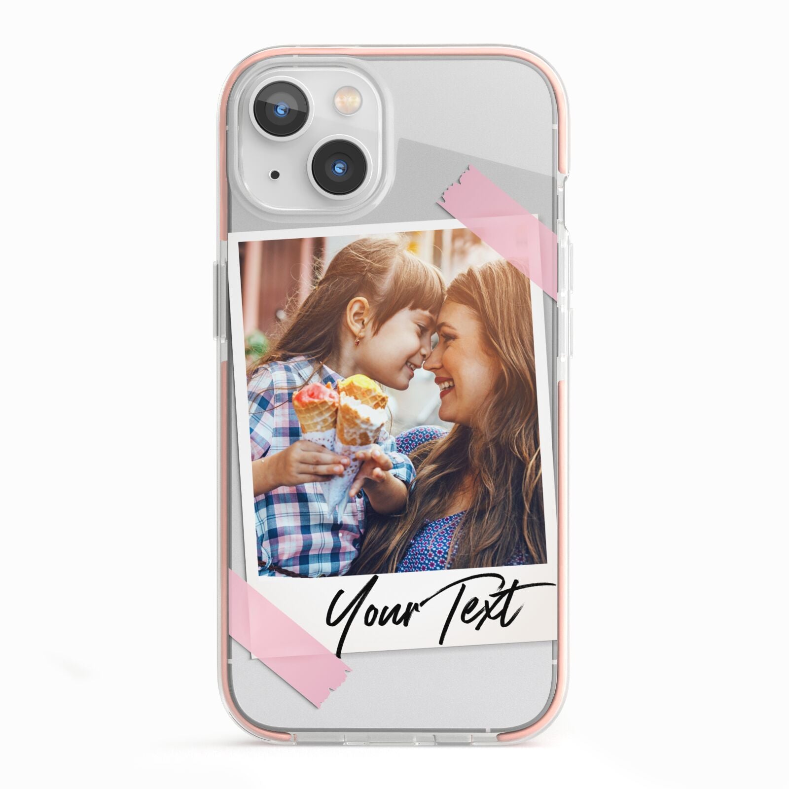 Photo Frame iPhone 13 TPU Impact Case with Pink Edges
