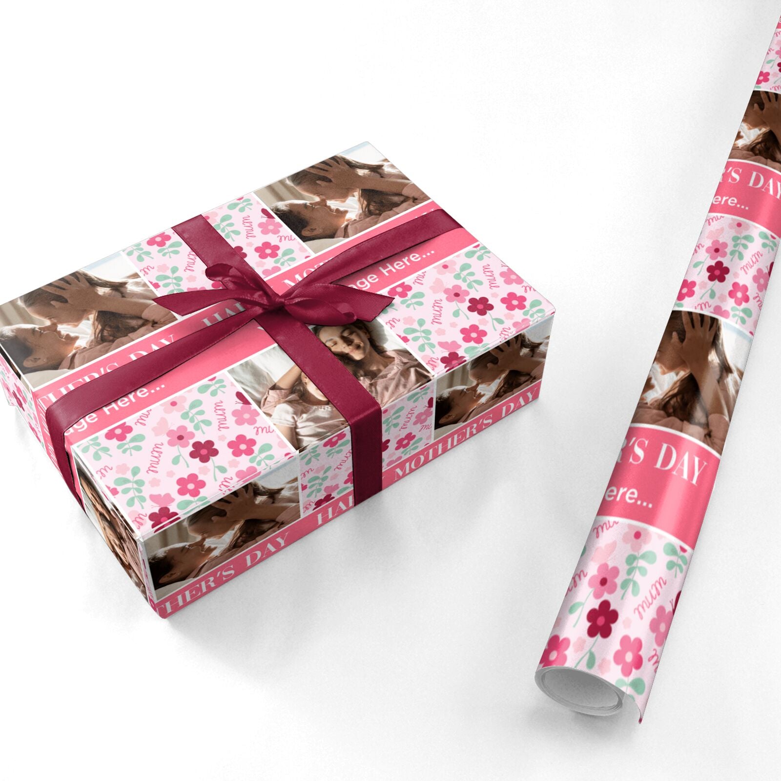 Photo Grid Mothers Day Personalised Wrapping Paper