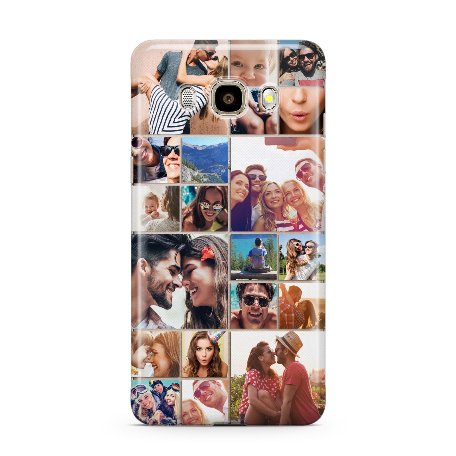 Photo Grid Samsung Galaxy J7 2016 Case on gold phone