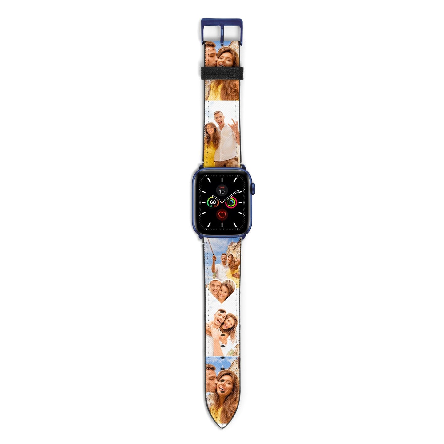 Photo Heart Apple Watch Strap with Blue Hardware