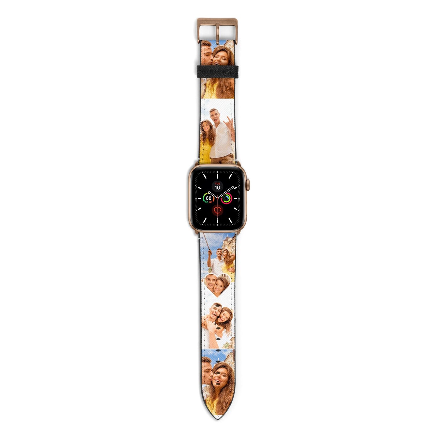 Photo Heart Apple Watch Strap with Gold Hardware