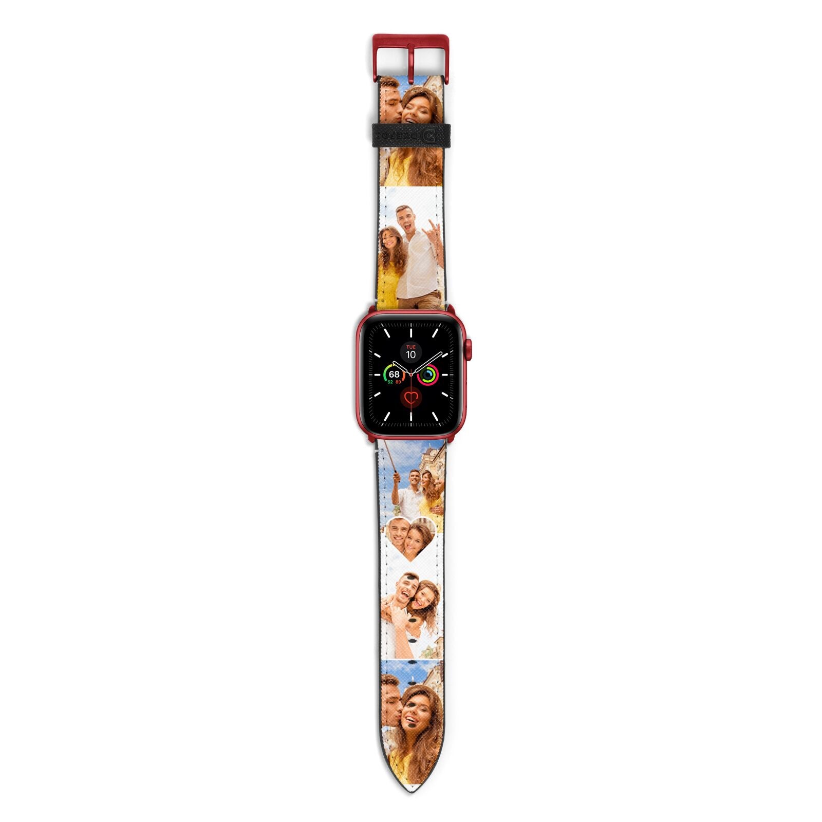 Photo Heart Apple Watch Strap with Red Hardware