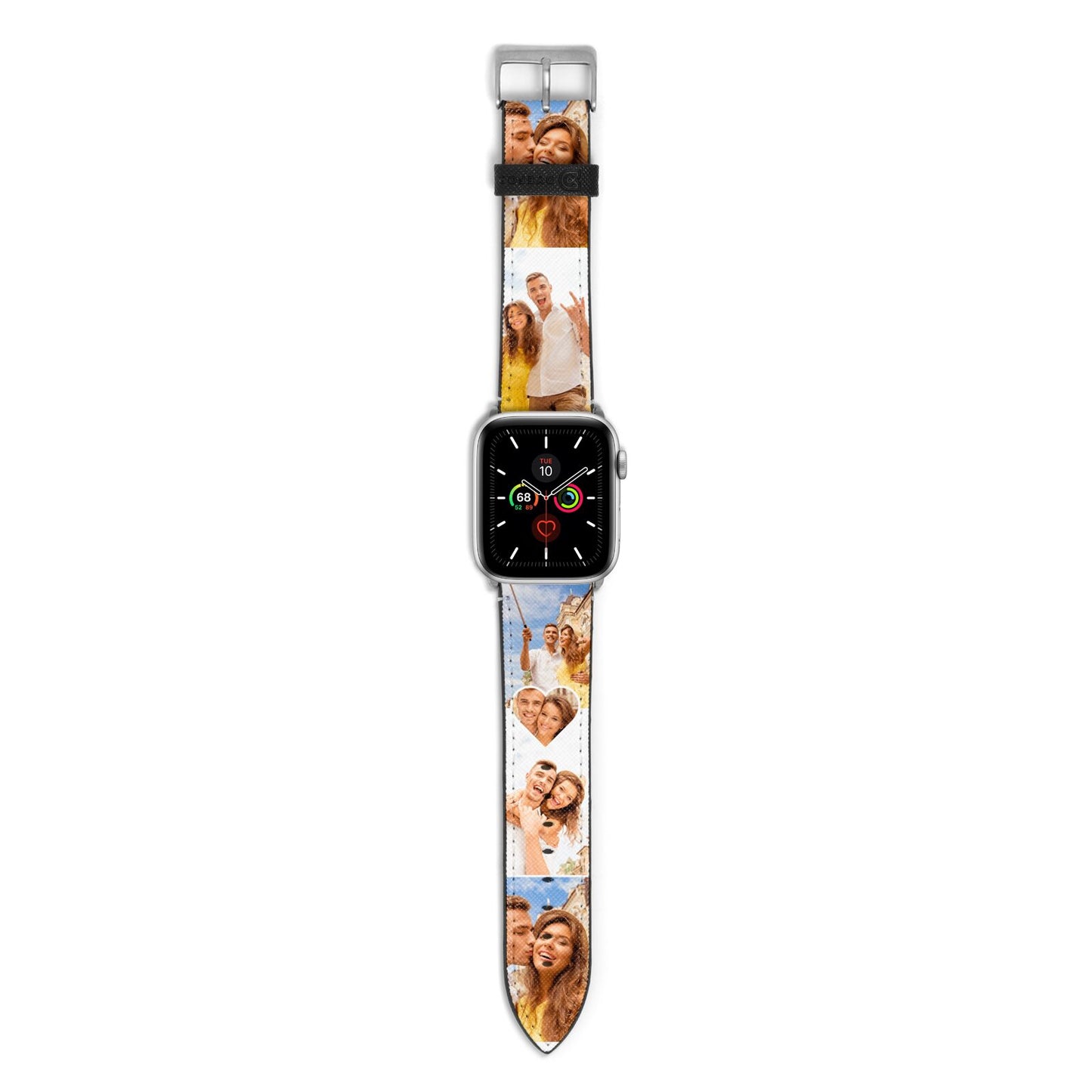 Photo Heart Apple Watch Strap with Silver Hardware