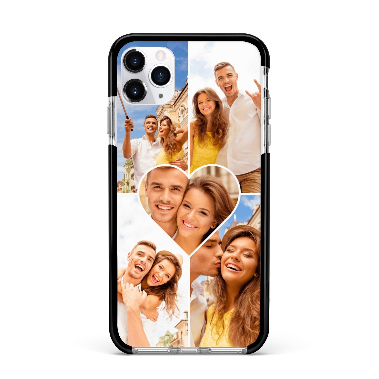 Photo Heart Apple iPhone 11 Pro Max in Silver with Black Impact Case