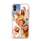 Photo Heart Apple iPhone Xs Impact Case Pink Edge on Gold Phone