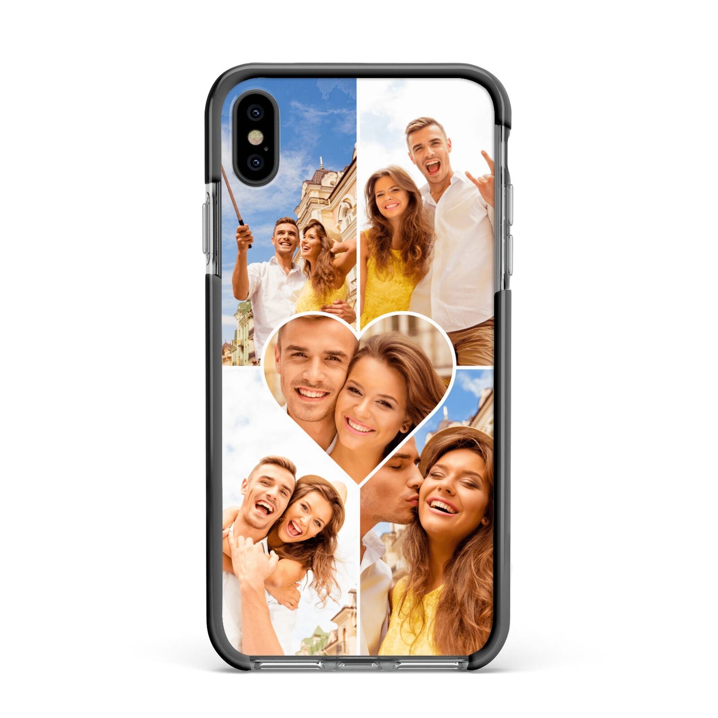 Photo Heart Apple iPhone Xs Max Impact Case Black Edge on Black Phone