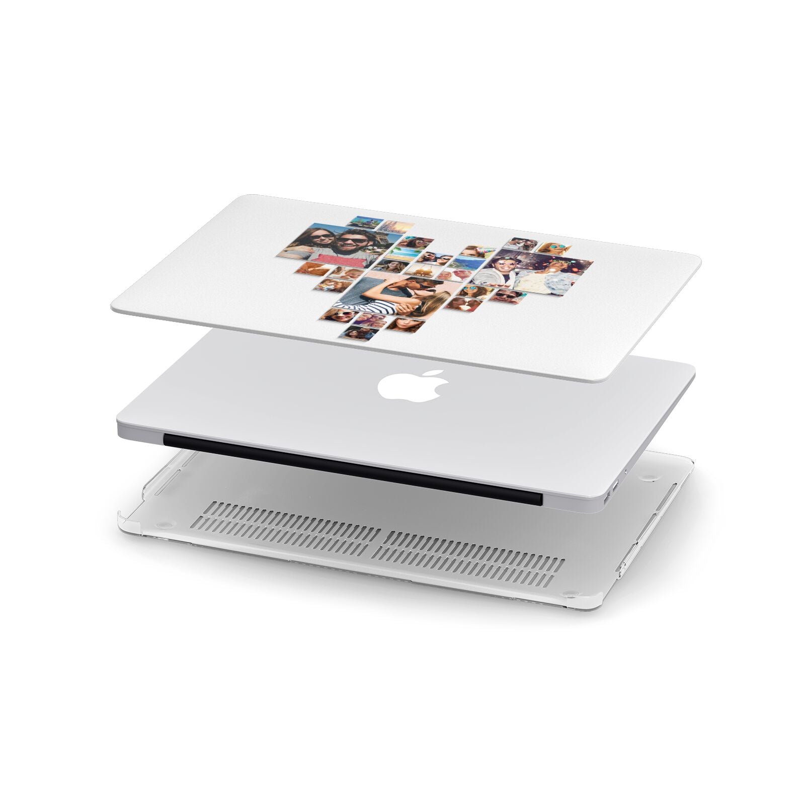 Photo Heart Collage Apple MacBook Case in Detail