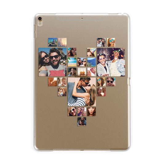 Photo Heart Collage Apple iPad Gold Case