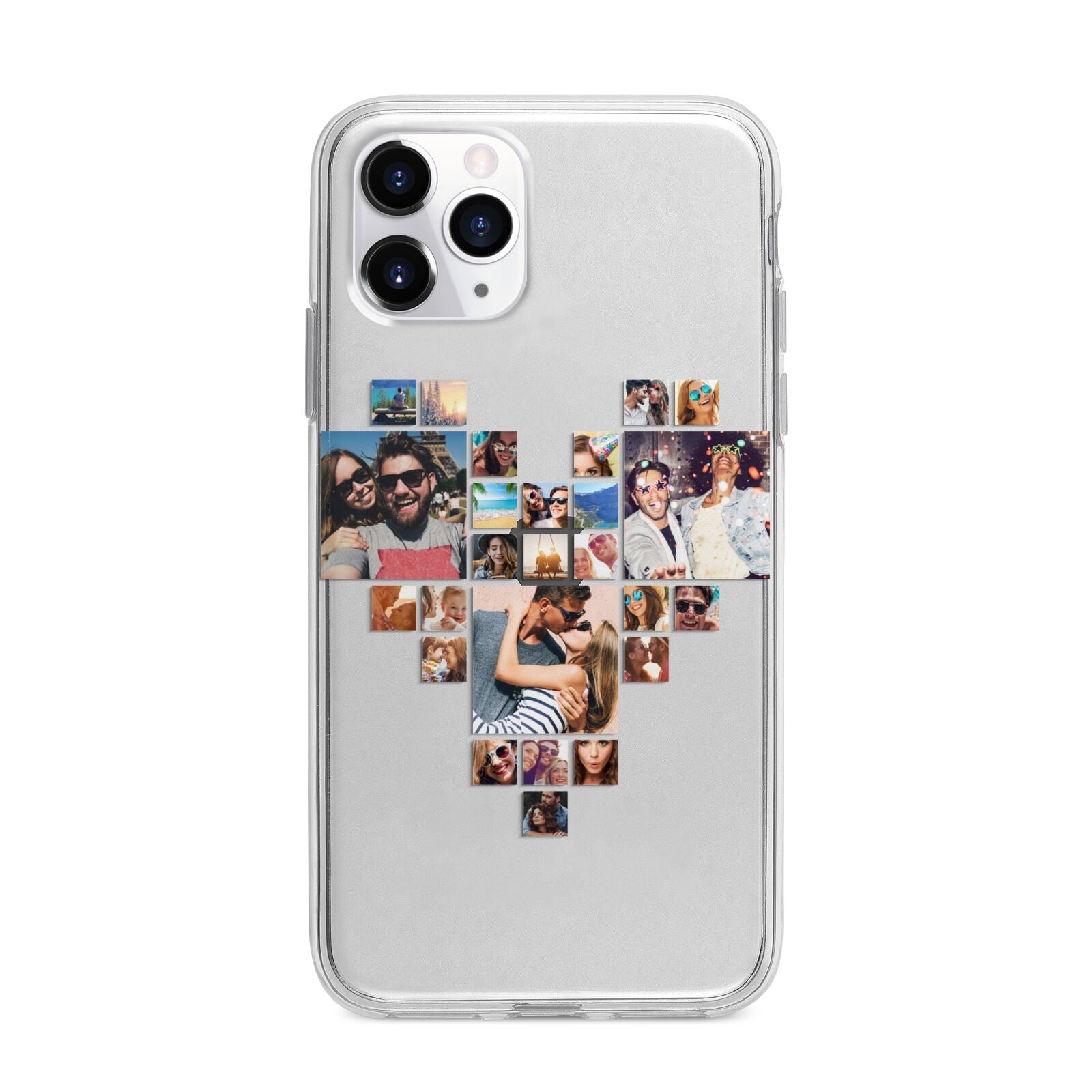 Photo Heart Collage Apple iPhone 11 Pro Max in Silver with Bumper Case
