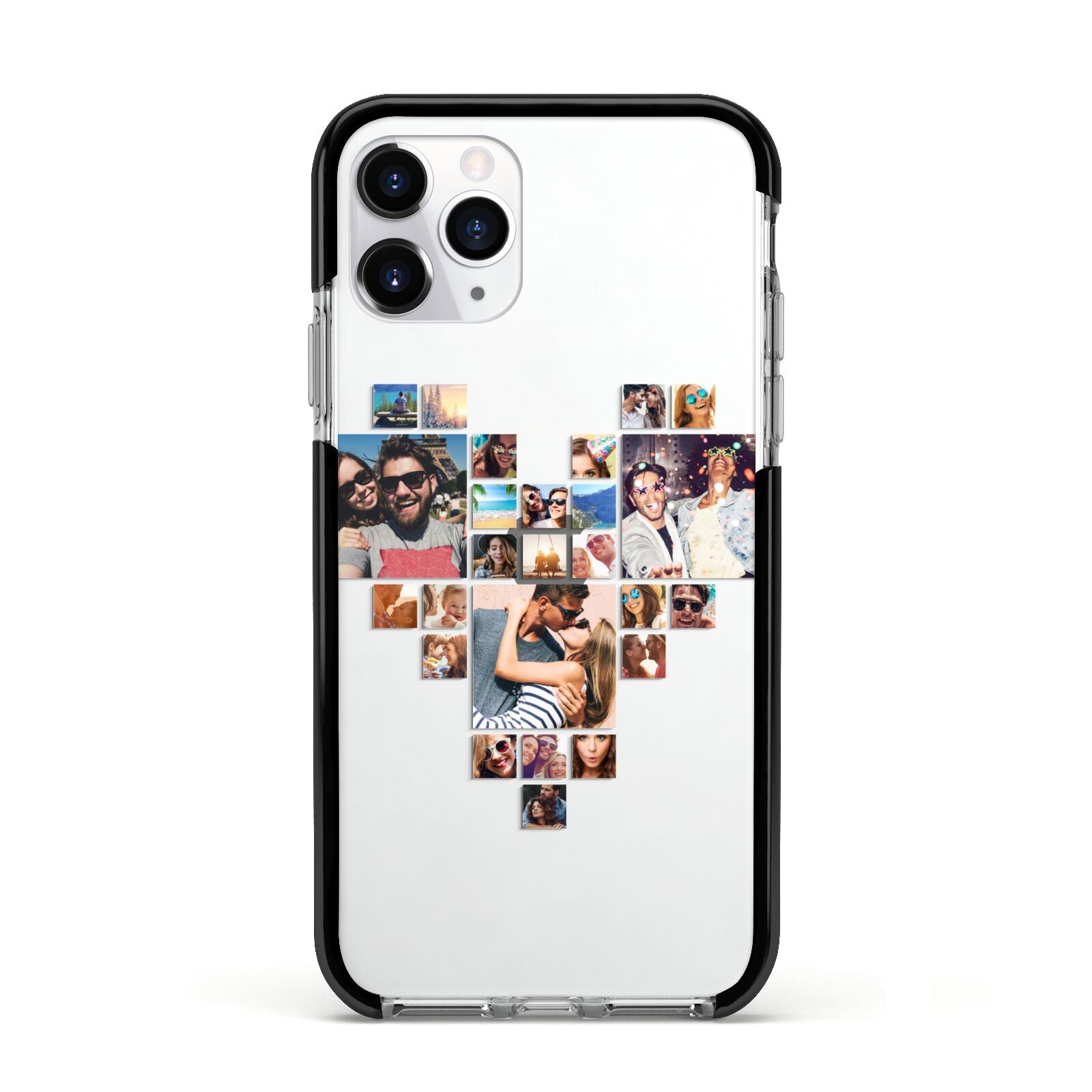 Photo Heart Collage Apple iPhone 11 Pro in Silver with Black Impact Case