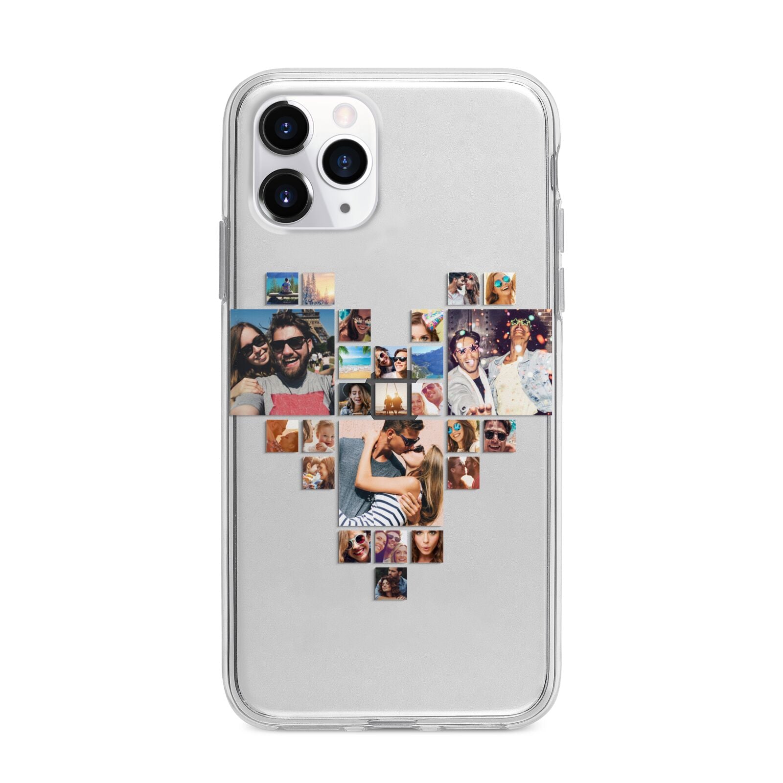 Photo Heart Collage Apple iPhone 11 Pro in Silver with Bumper Case