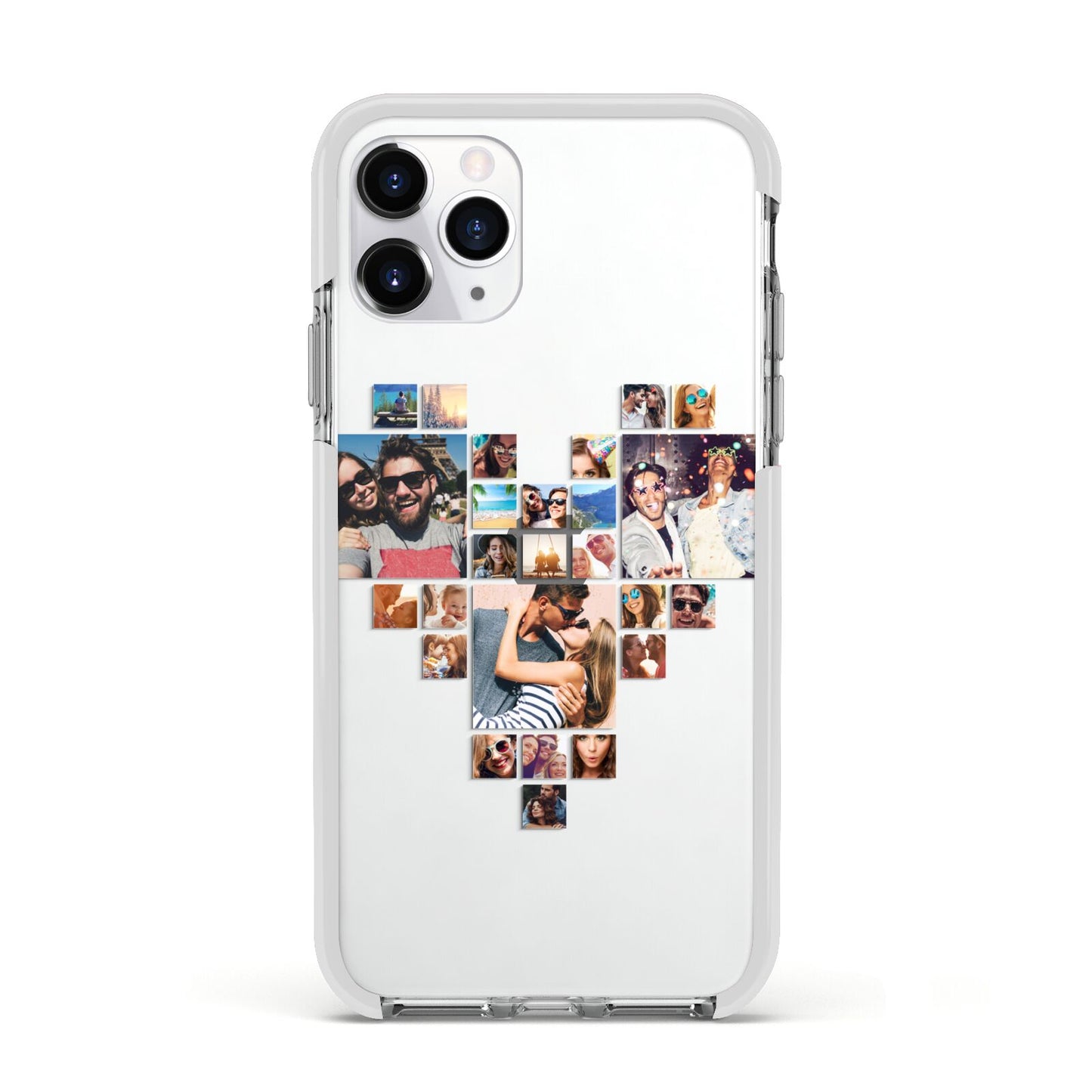 Photo Heart Collage Apple iPhone 11 Pro in Silver with White Impact Case