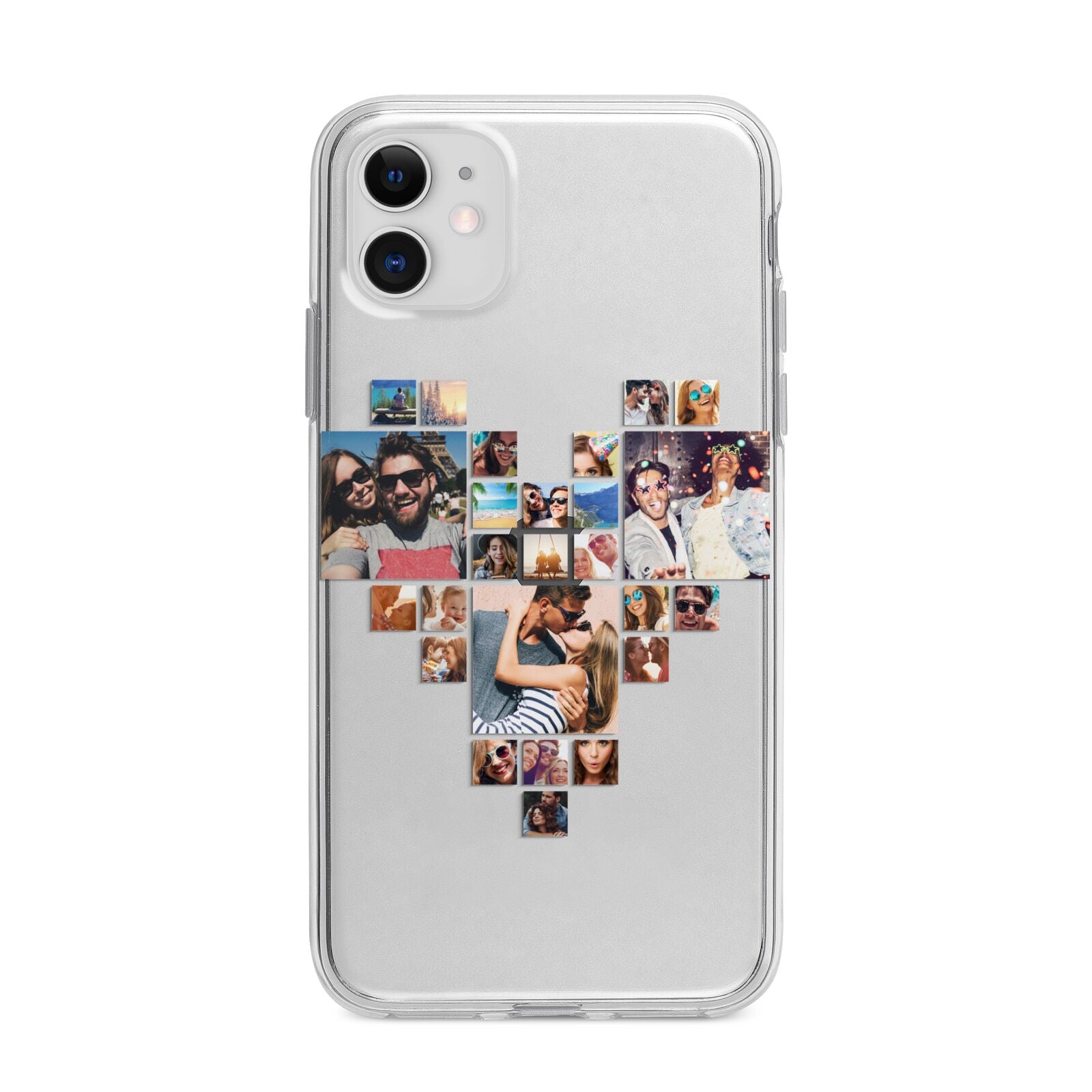 Photo Heart Collage Apple iPhone 11 in White with Bumper Case