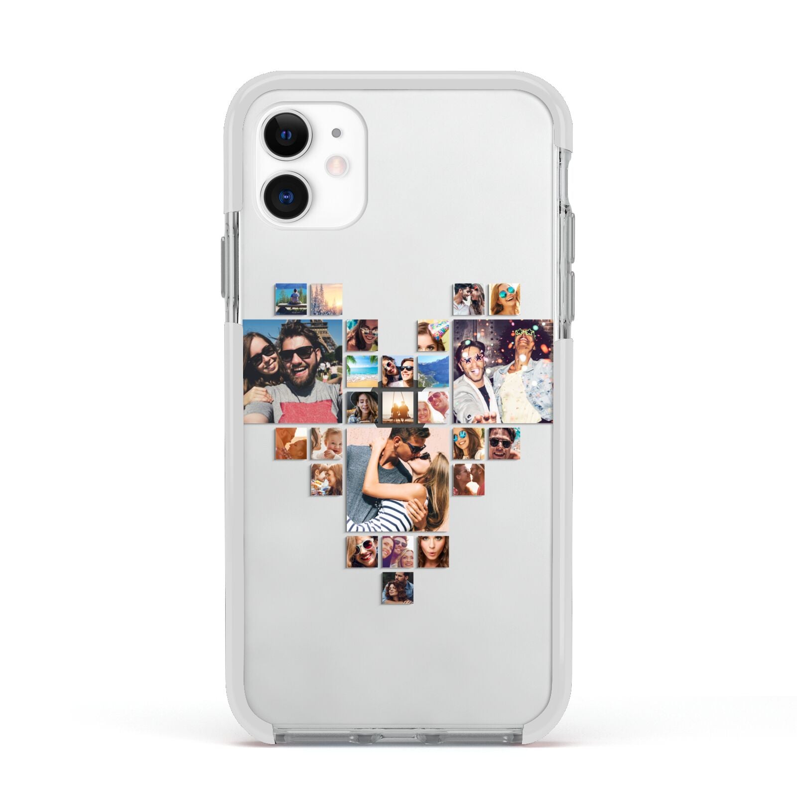Photo Heart Collage Apple iPhone 11 in White with White Impact Case