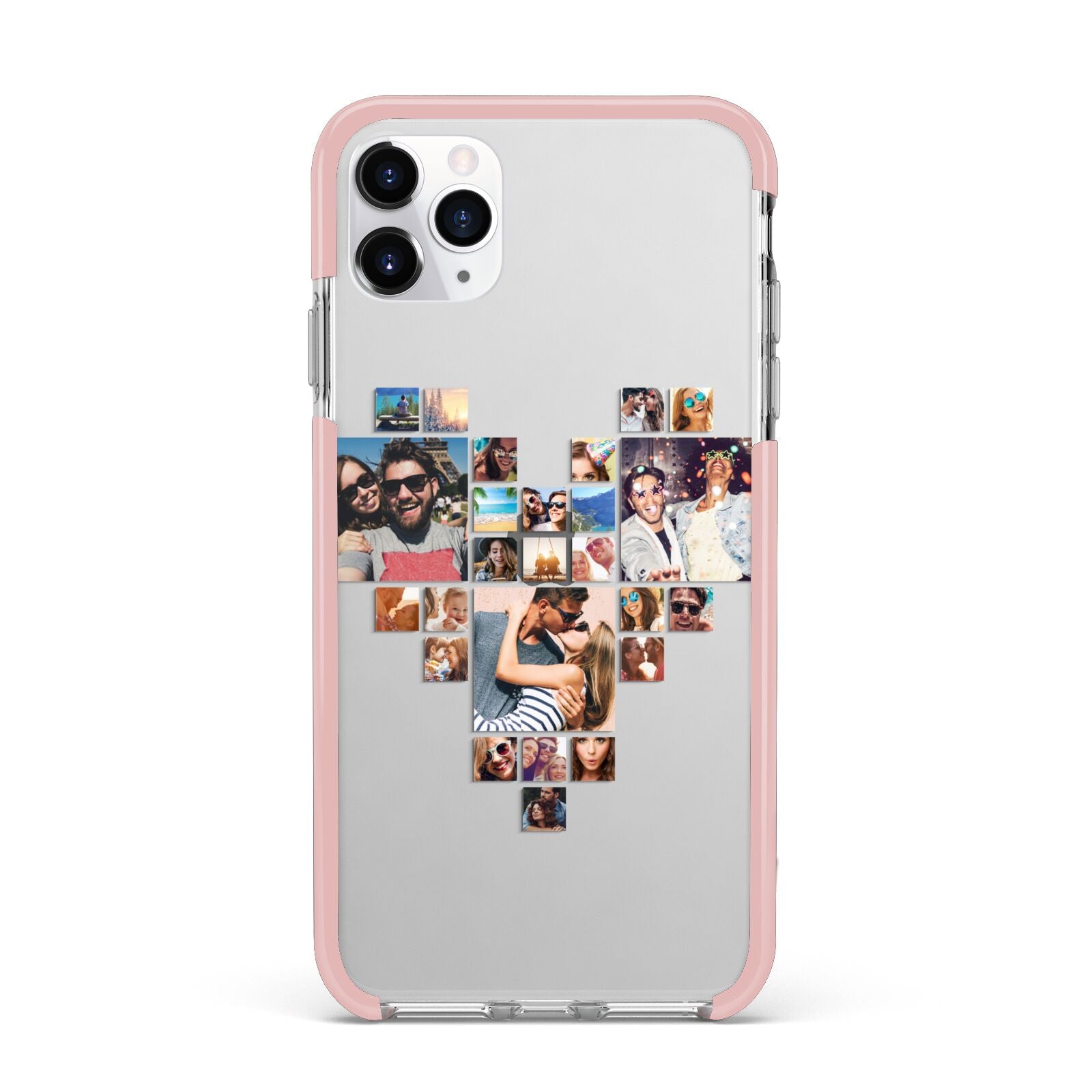 Photo Heart Collage iPhone 11 Pro Max Impact Pink Edge Case