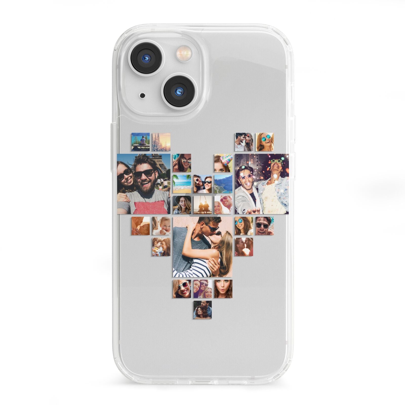 Photo Heart Collage iPhone 13 Mini Clear Bumper Case