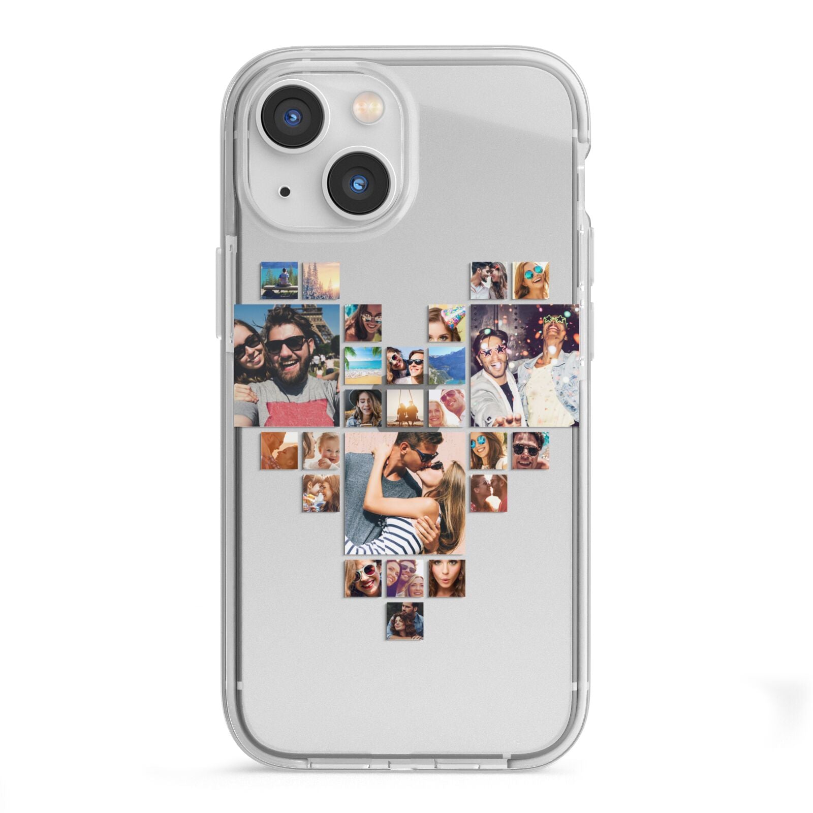 Photo Heart Collage iPhone 13 Mini TPU Impact Case with White Edges
