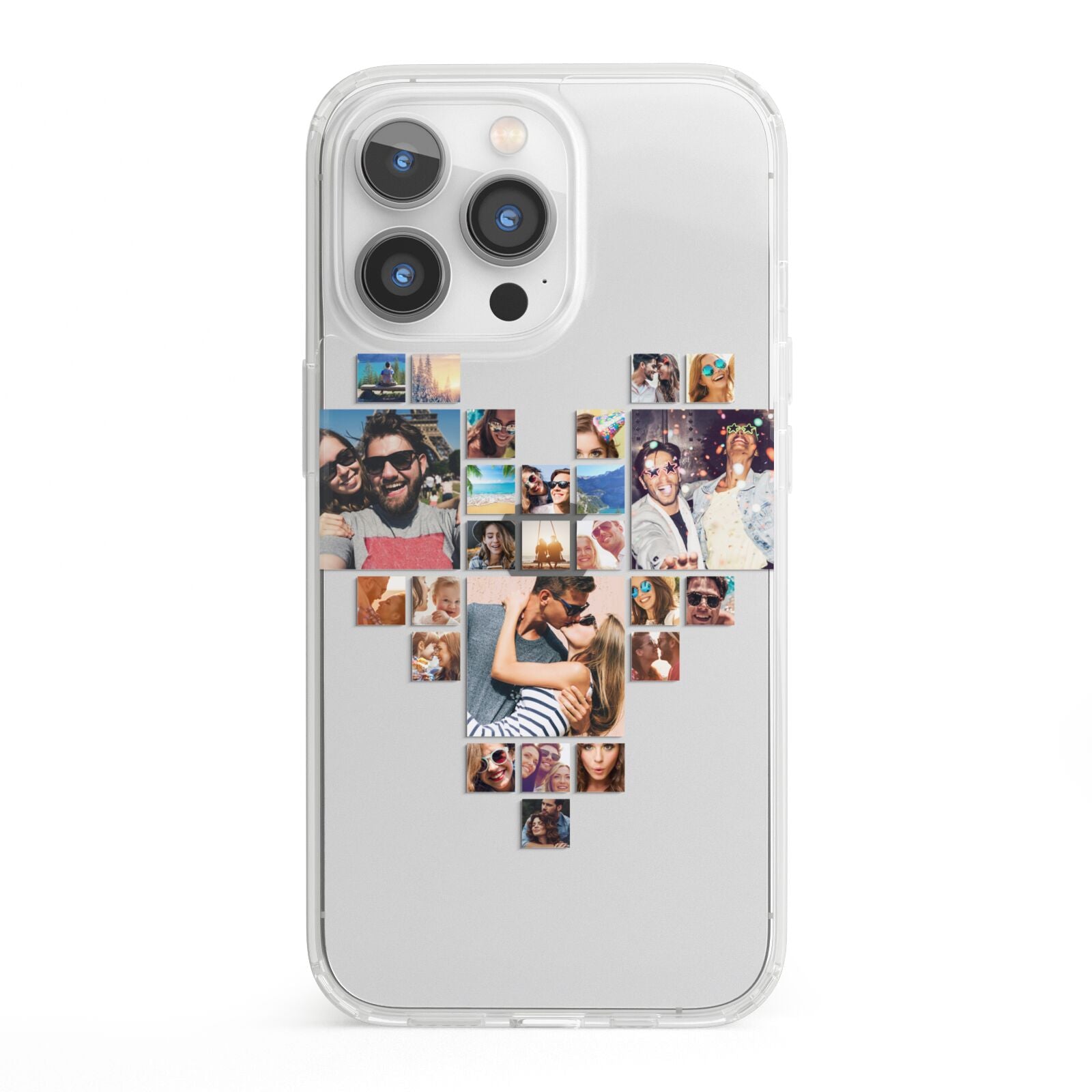 Photo Heart Collage iPhone 13 Pro Clear Bumper Case