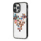 Photo Heart Collage iPhone 13 Pro Max Black Impact Case Side Angle on Silver phone