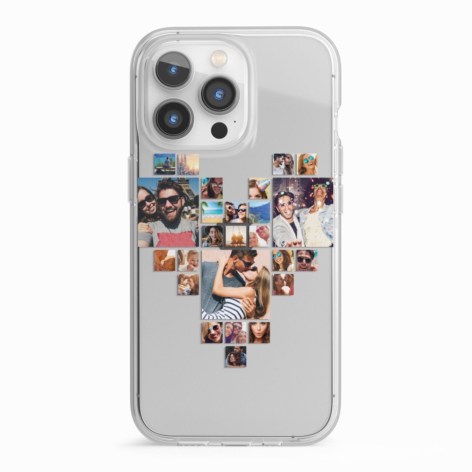 Photo Heart Collage iPhone 13 Pro TPU Impact Case with White Edges