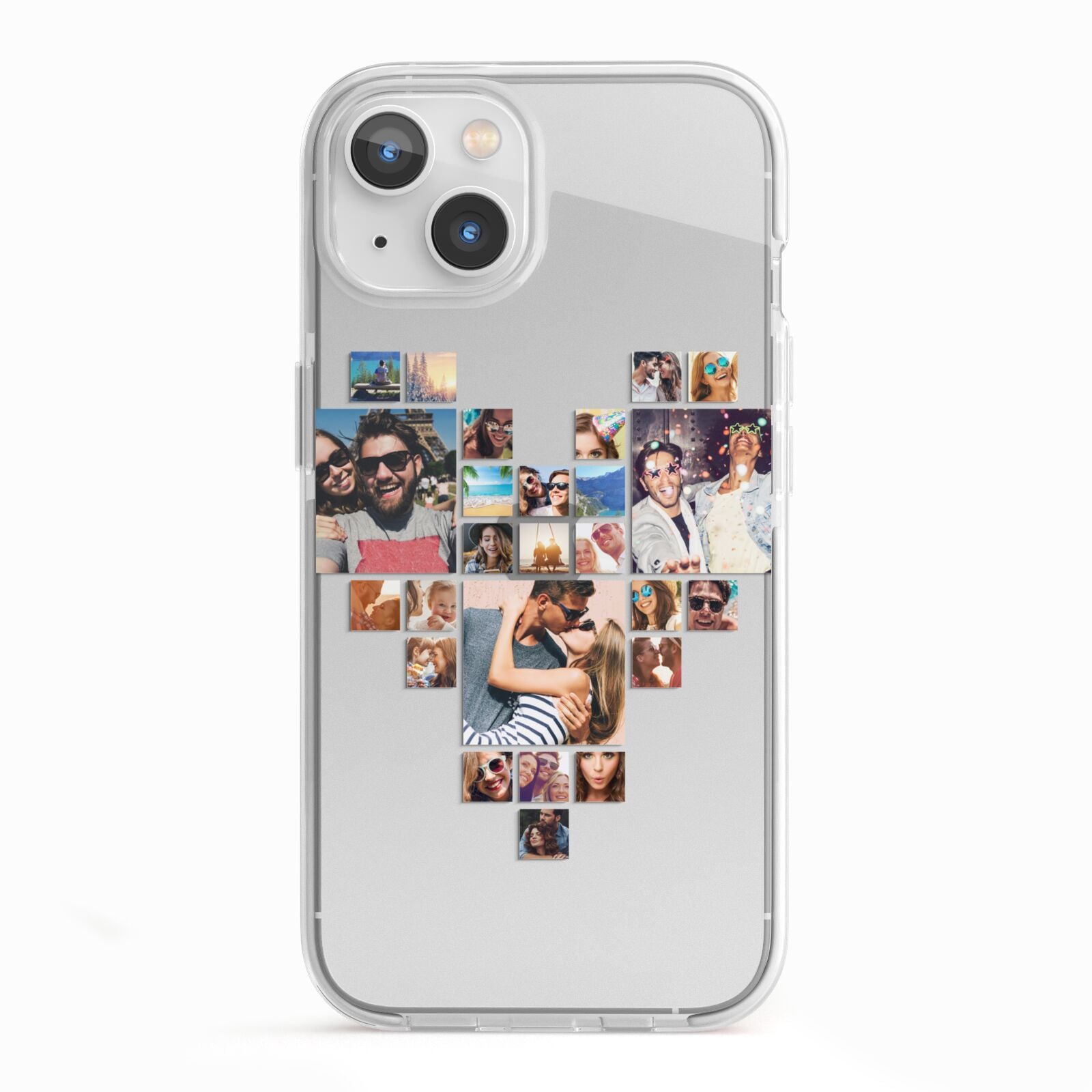 Photo Heart Collage iPhone 13 TPU Impact Case with White Edges