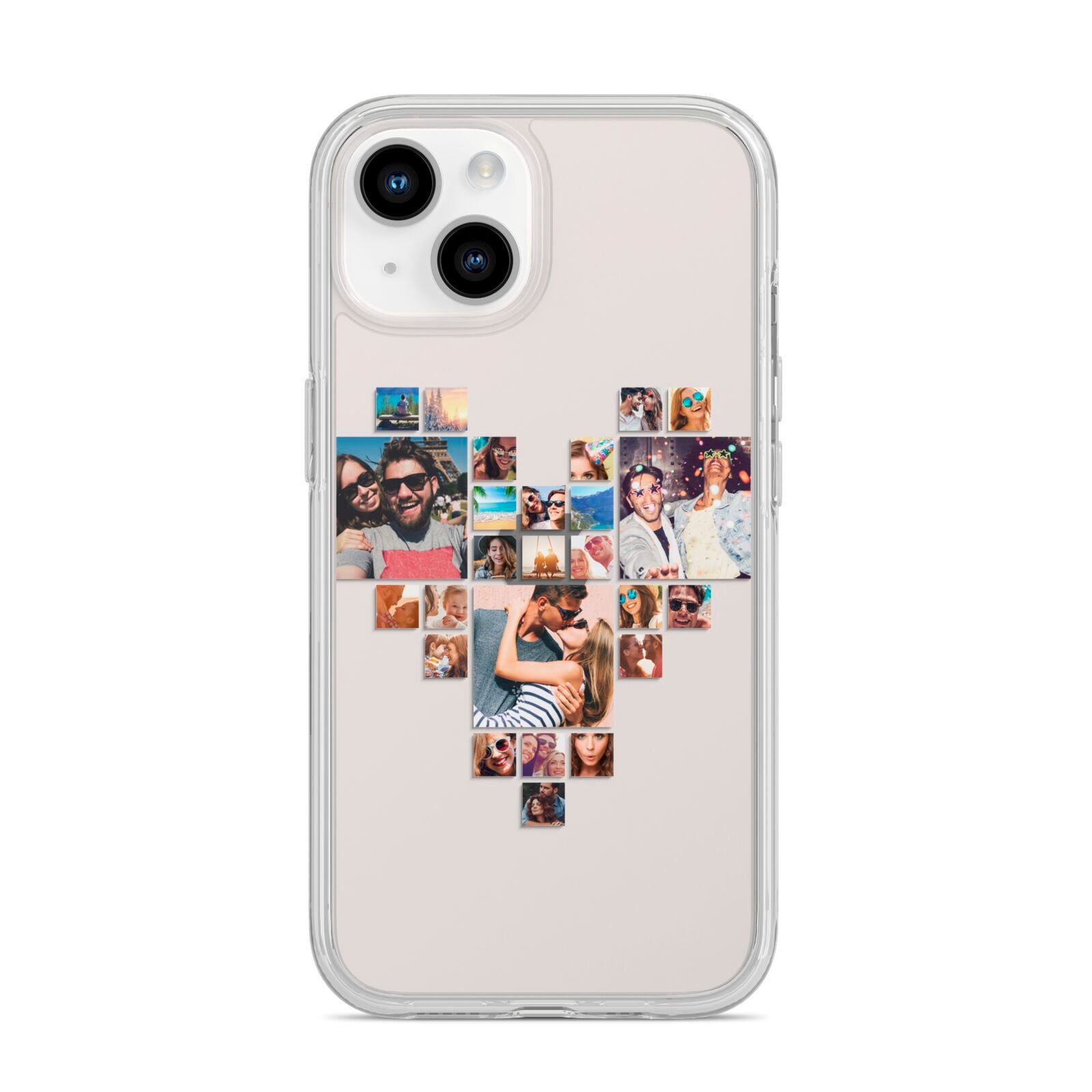 Photo Heart Collage iPhone 14 Clear Tough Case Starlight