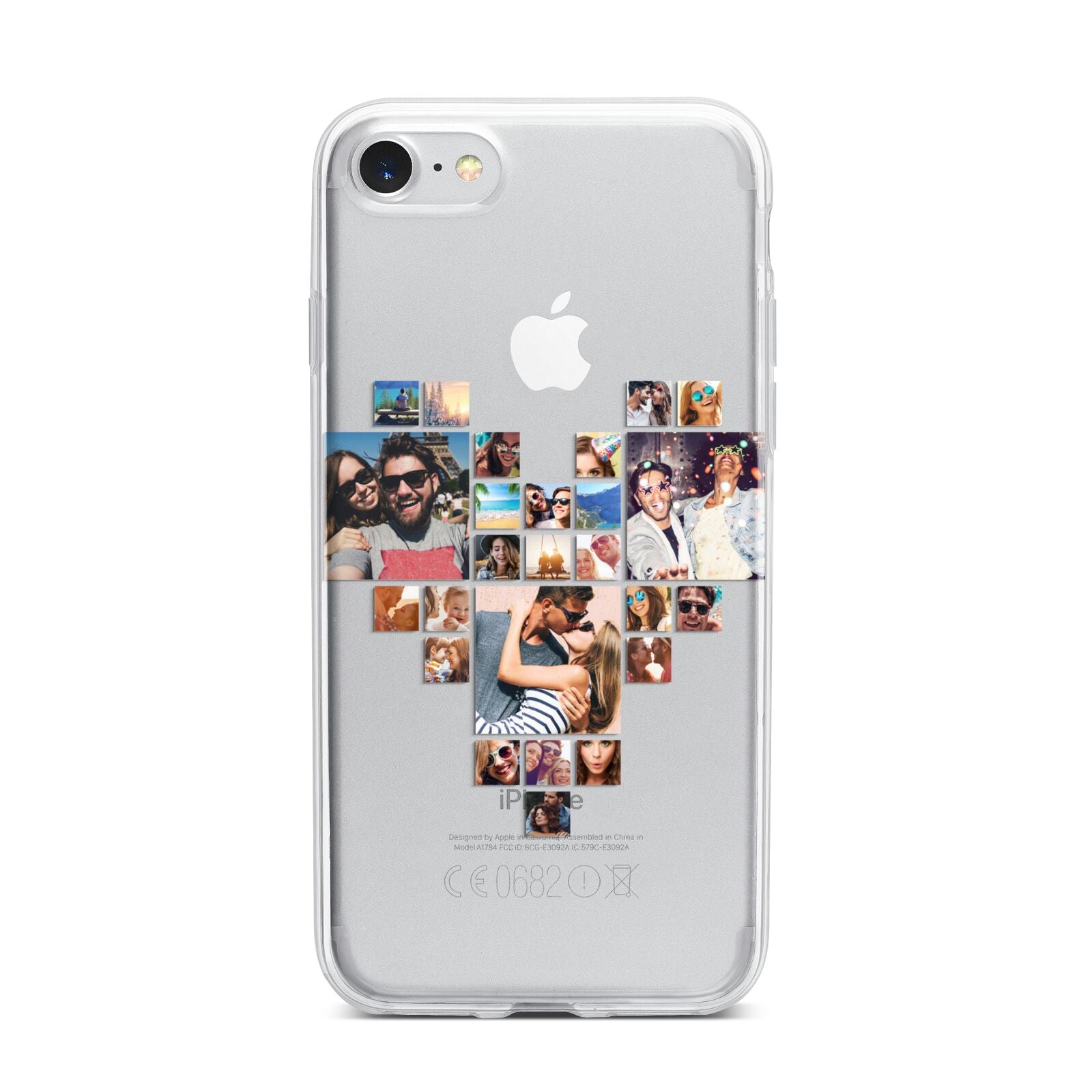 Photo Heart Collage iPhone 7 Bumper Case on Silver iPhone