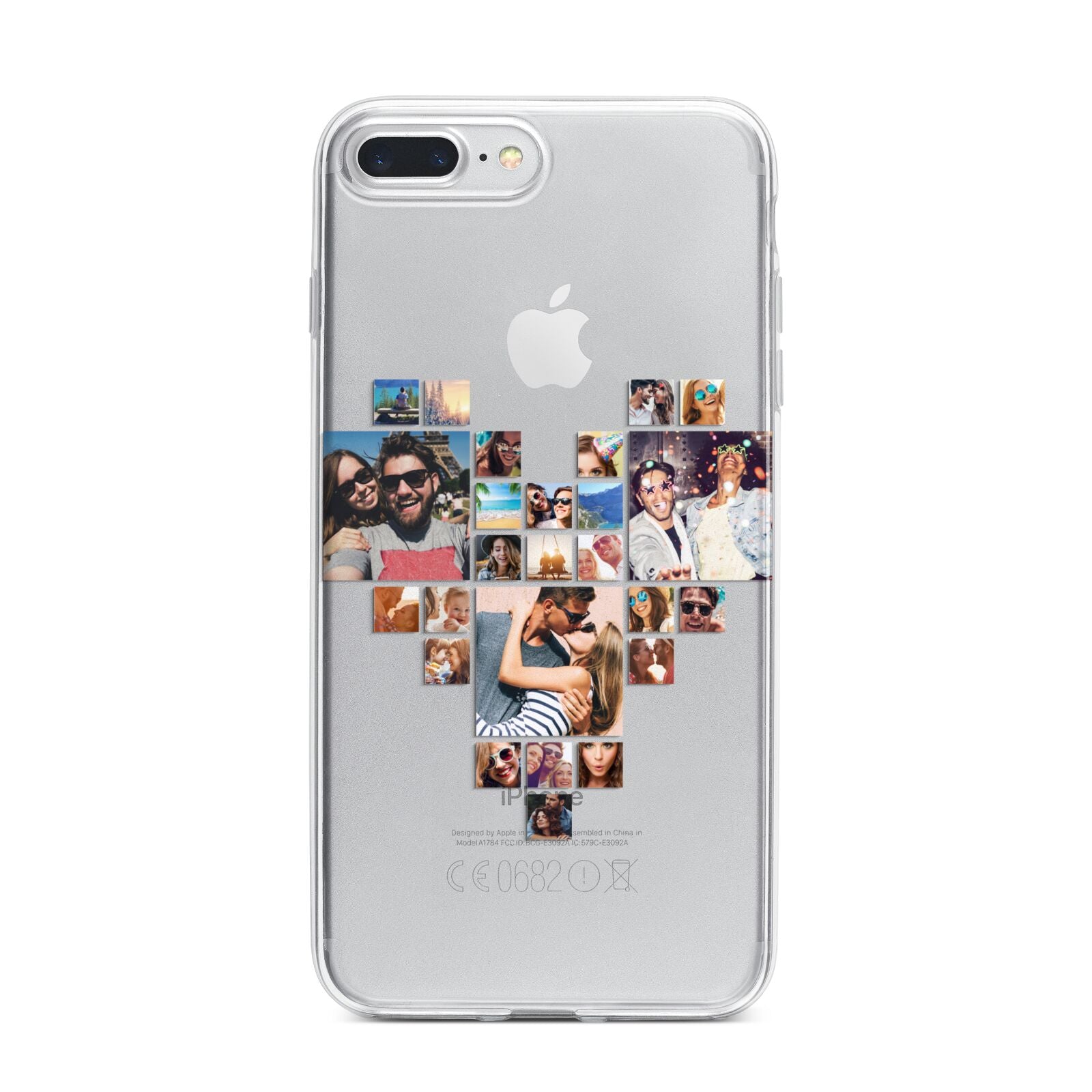 Photo Heart Collage iPhone 7 Plus Bumper Case on Silver iPhone