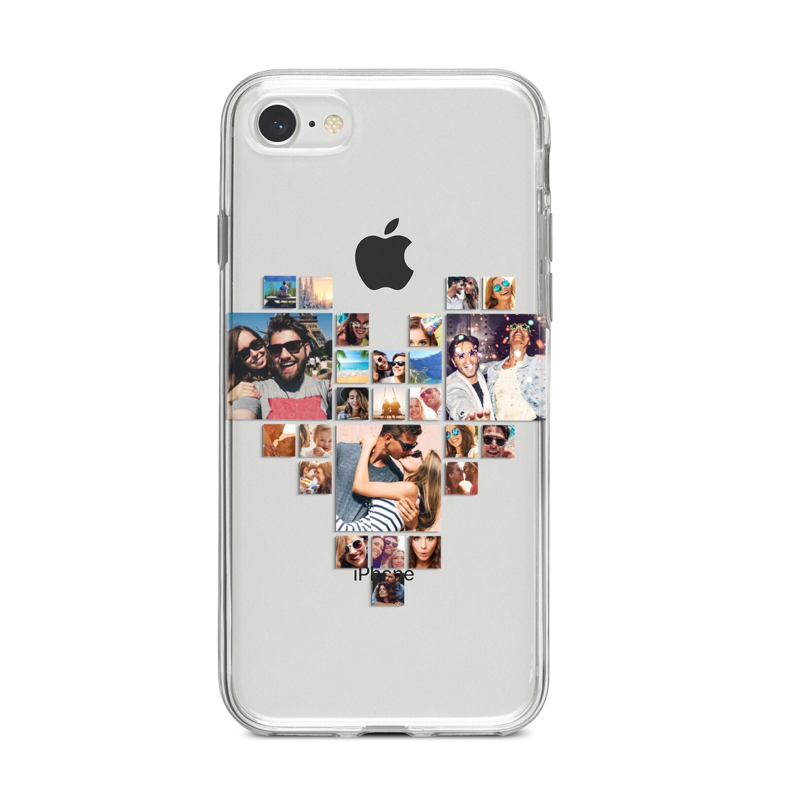 Photo Heart Collage iPhone 8 Bumper Case on Silver iPhone
