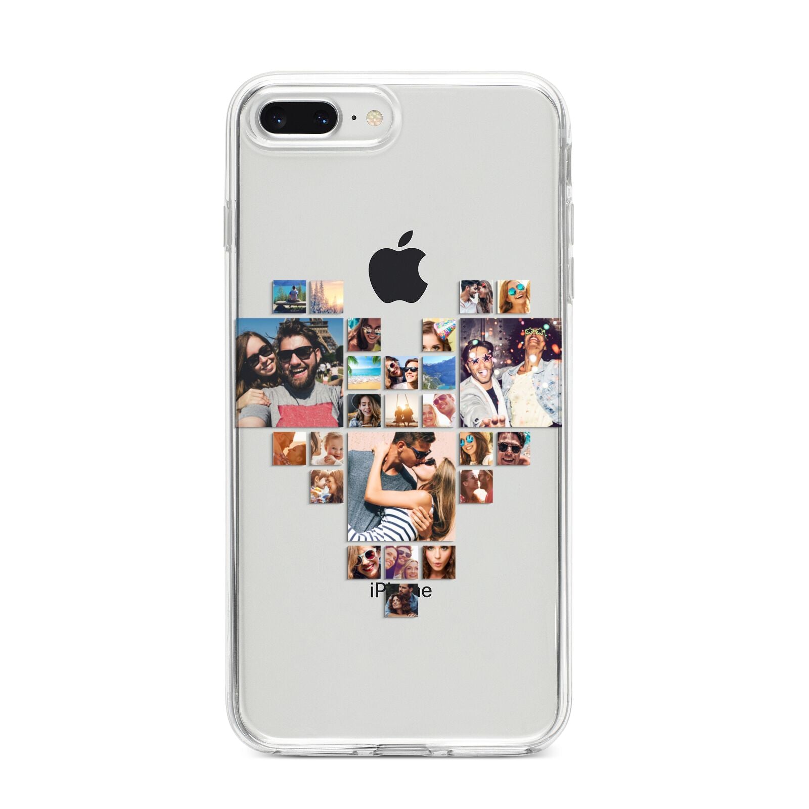 Photo Heart Collage iPhone 8 Plus Bumper Case on Silver iPhone