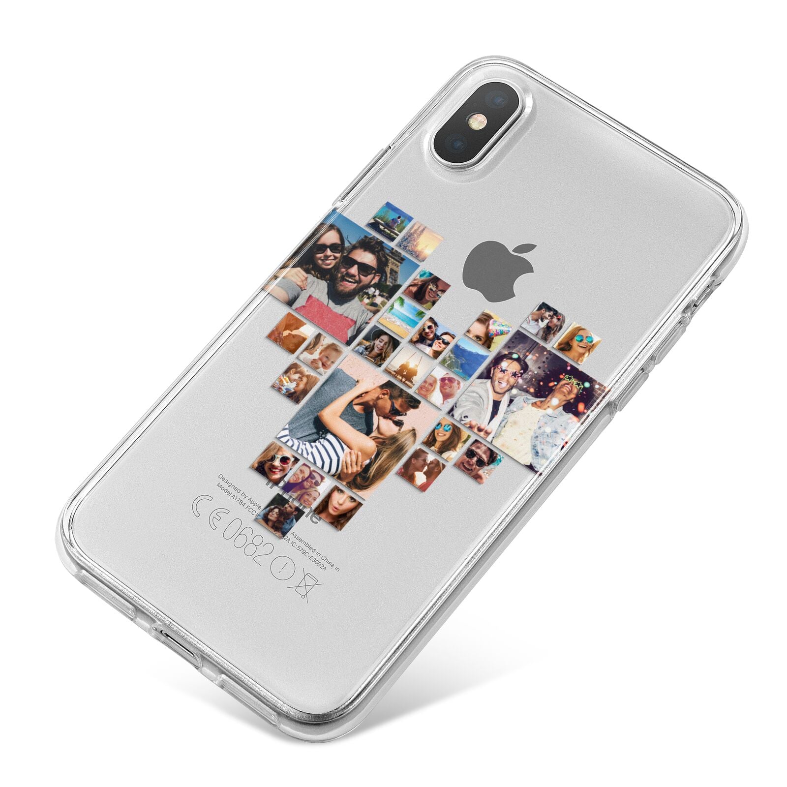 Photo Heart Collage iPhone X Bumper Case on Silver iPhone