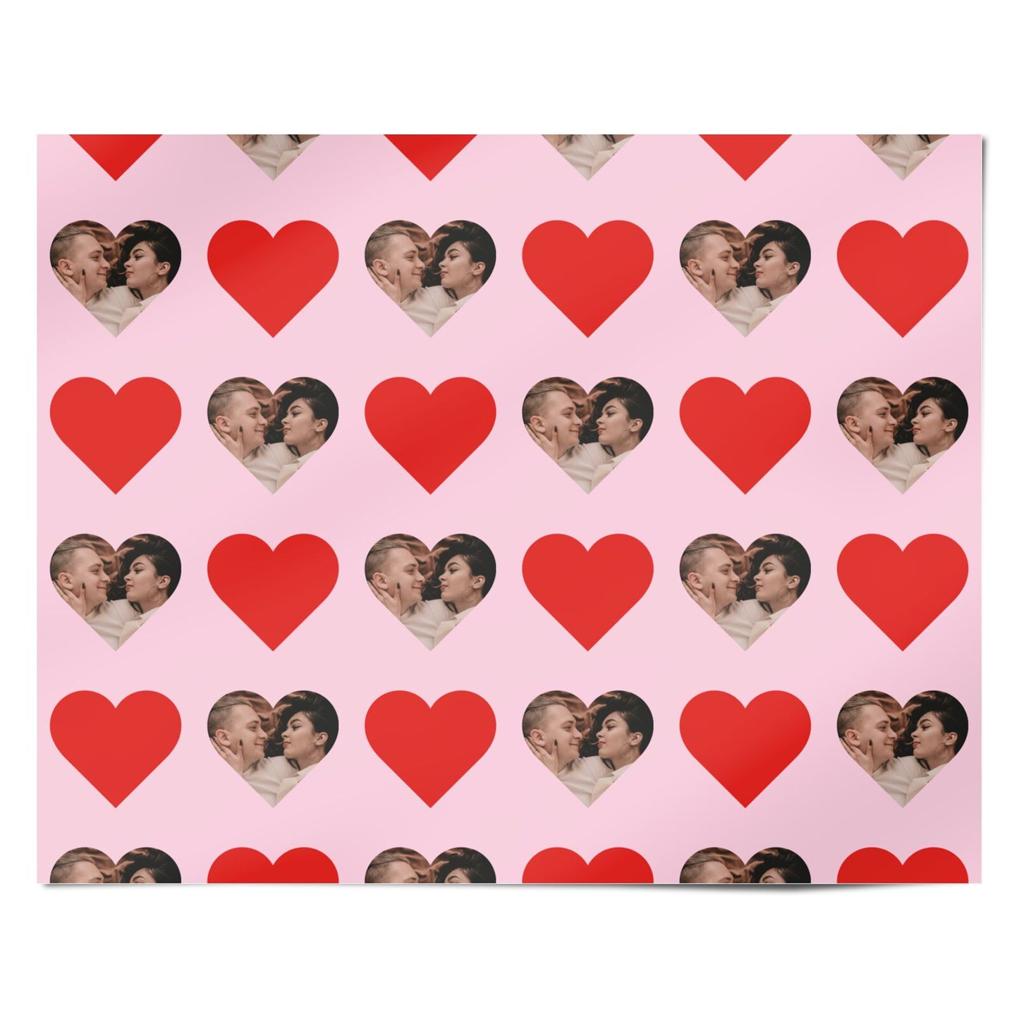 Photo Heart Valentine Personalised Wrapping Paper Alternative