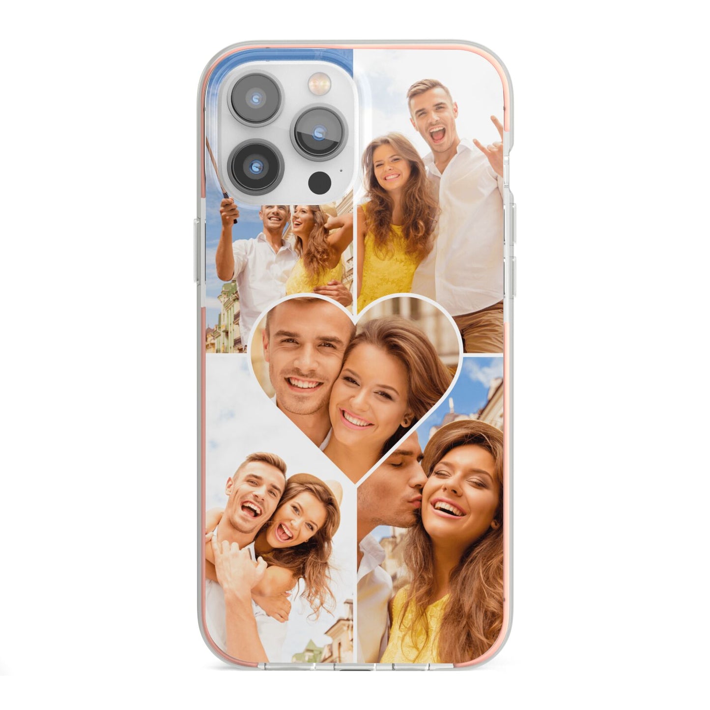 Photo Heart iPhone 13 Pro Max TPU Impact Case with Pink Edges