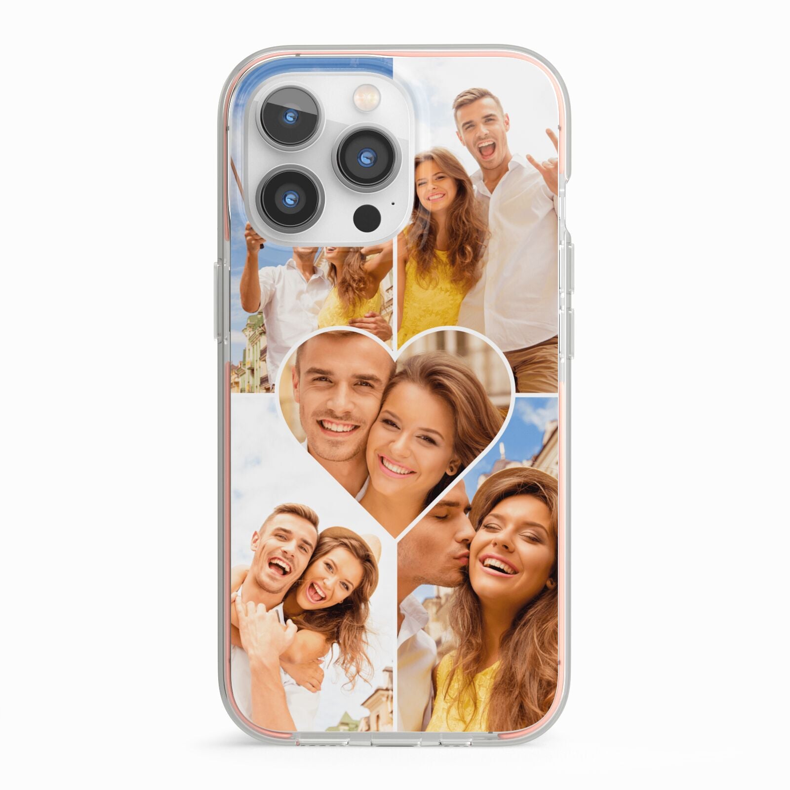 Photo Heart iPhone 13 Pro TPU Impact Case with Pink Edges