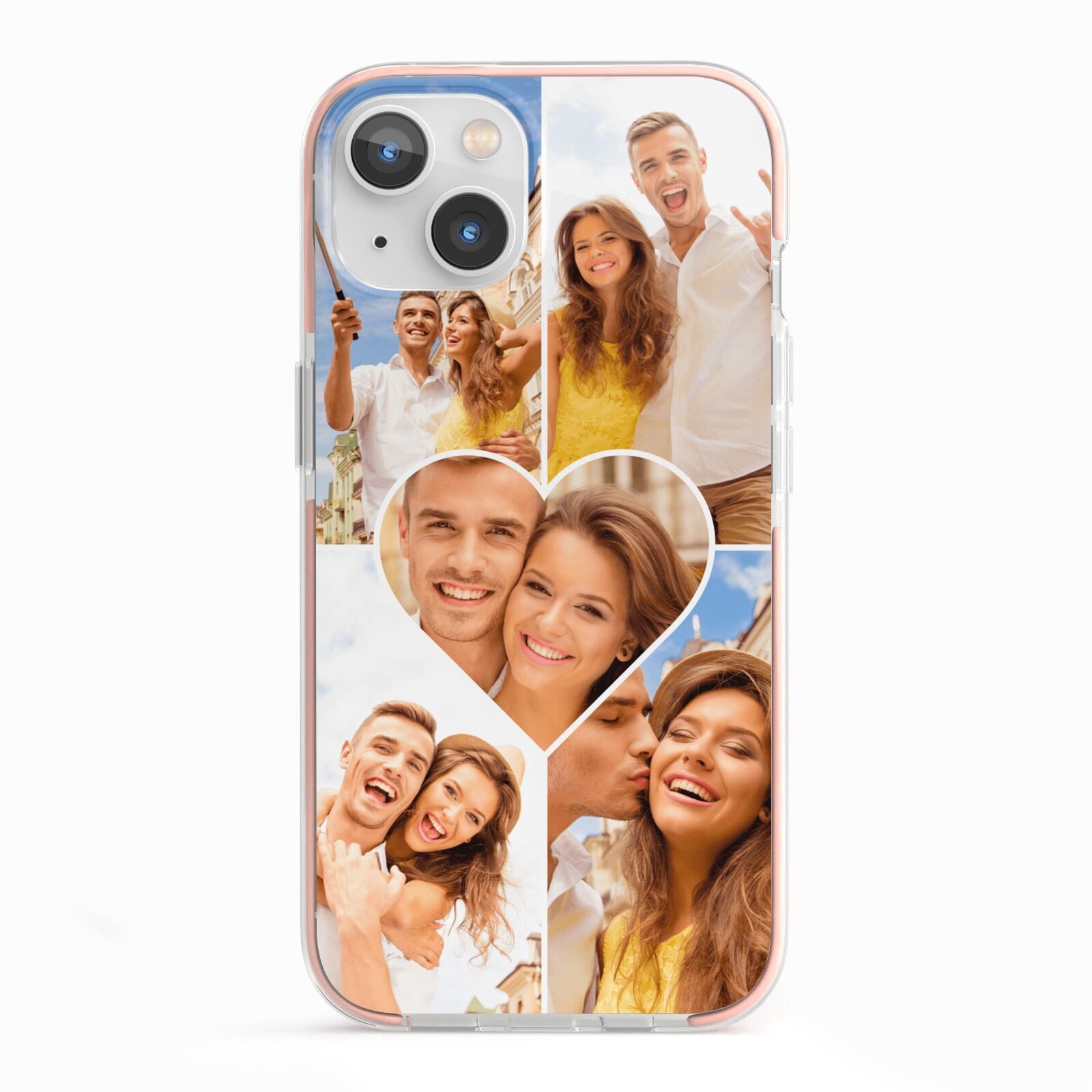 Photo Heart iPhone 13 TPU Impact Case with Pink Edges