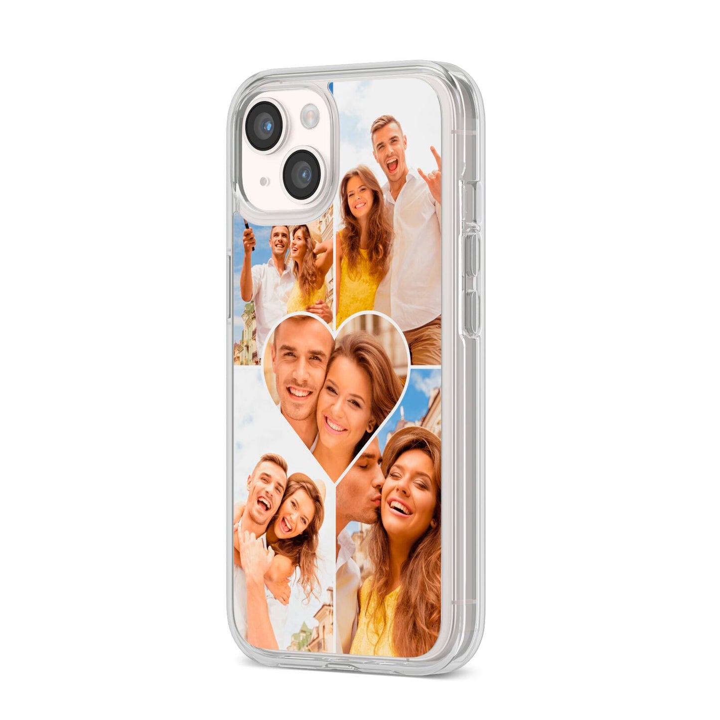 Photo Heart iPhone 14 Clear Tough Case Starlight Angled Image