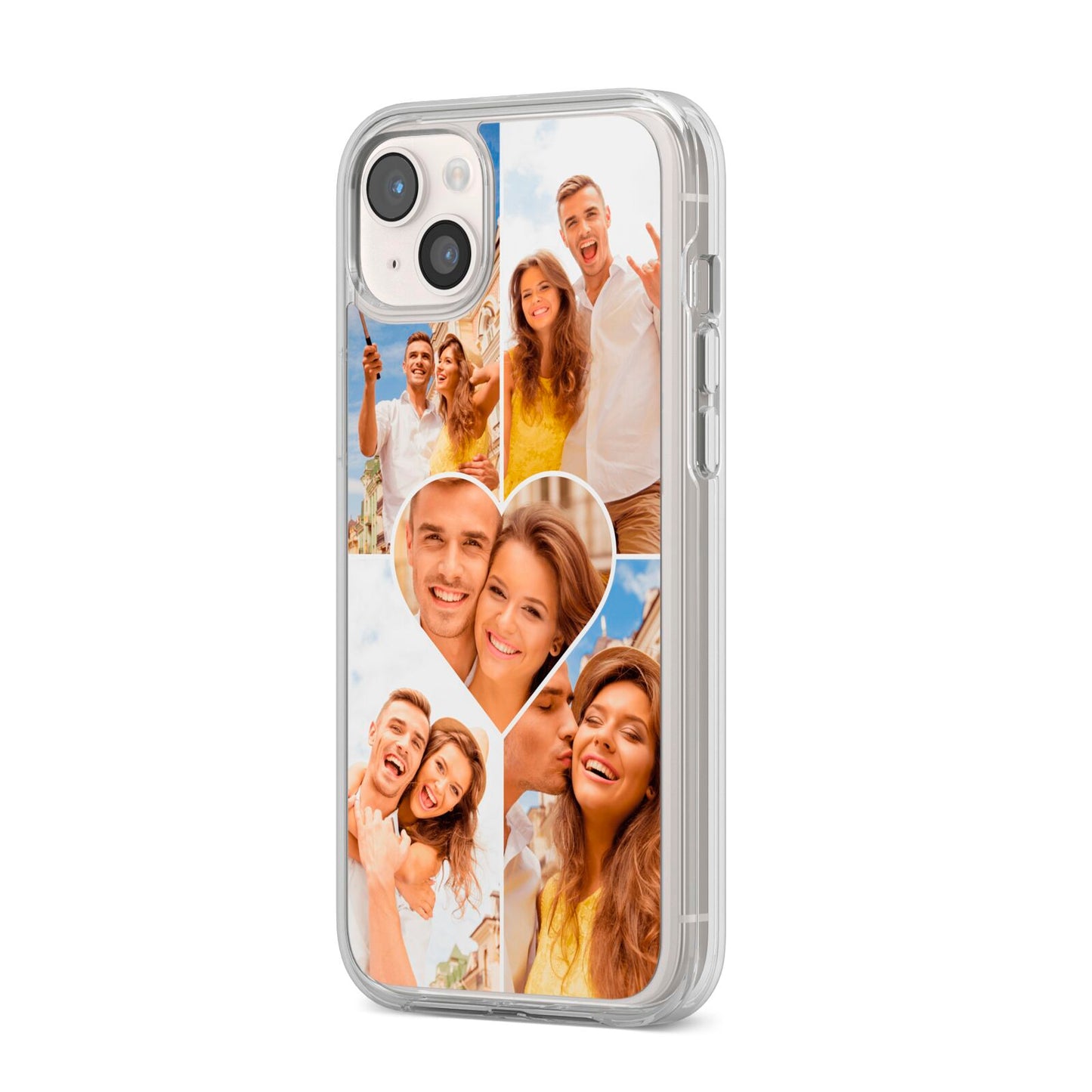 Photo Heart iPhone 14 Plus Clear Tough Case Starlight Angled Image