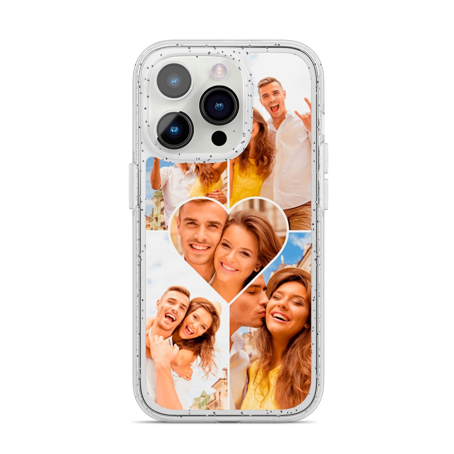 Photo Heart iPhone 14 Pro Glitter Tough Case Silver