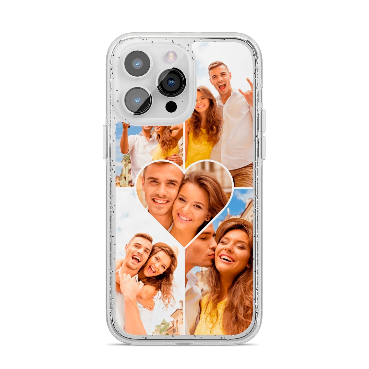 Photo Heart iPhone 14 Pro Max Glitter Tough Case Silver