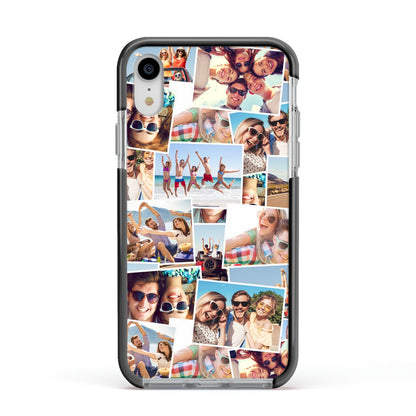 Photo Montage Apple iPhone XR Impact Case Black Edge on Silver Phone