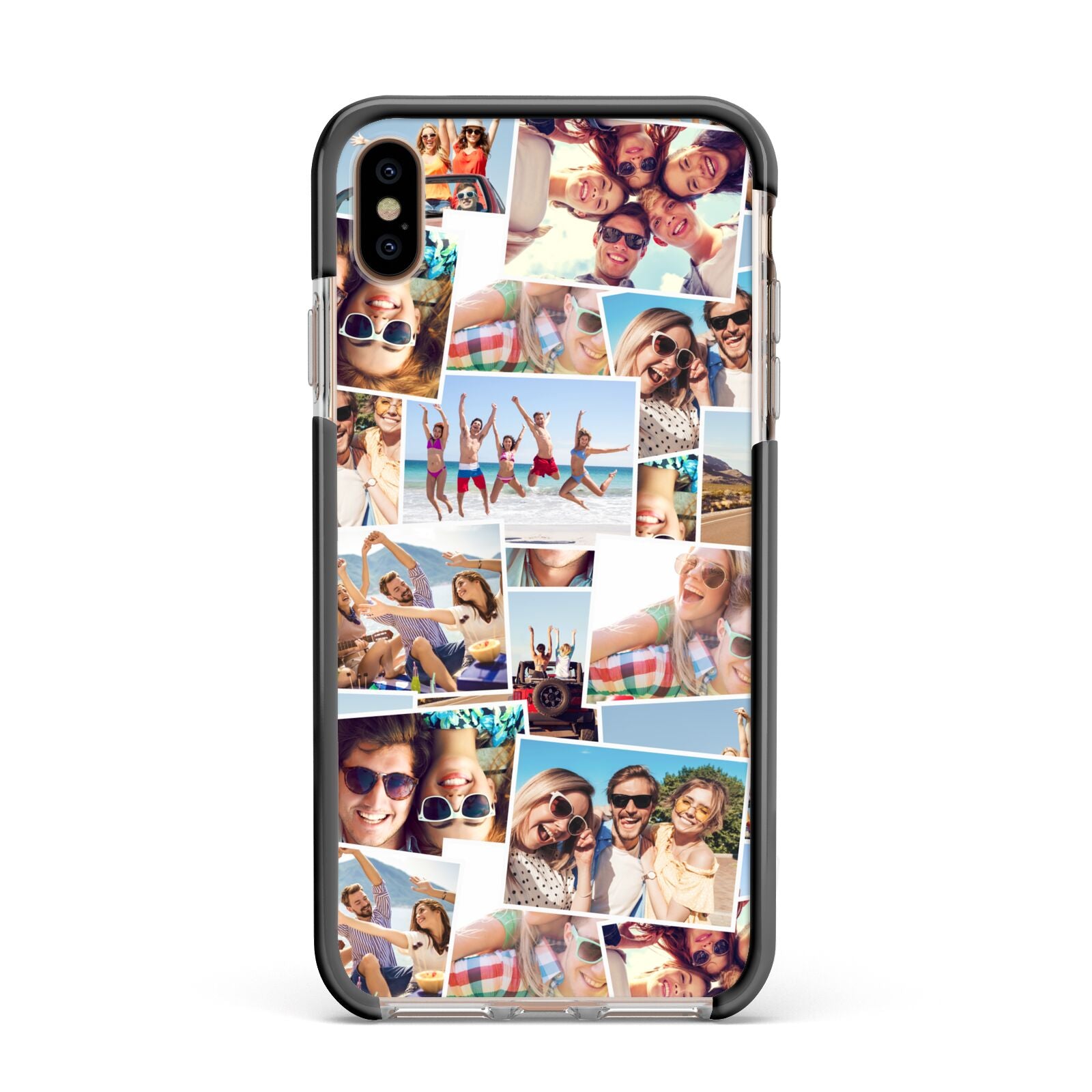 Photo Montage Apple iPhone Xs Max Impact Case Black Edge on Gold Phone