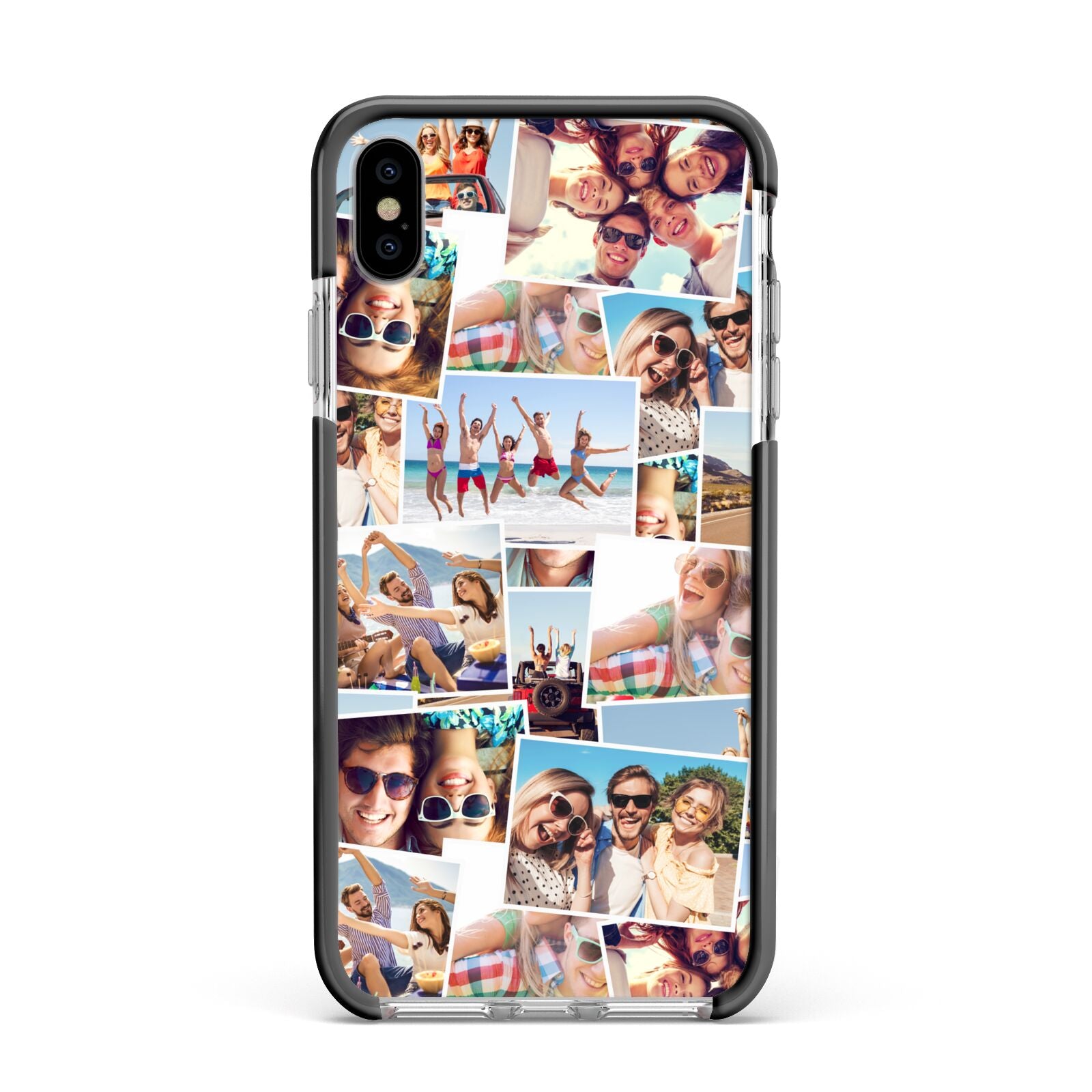 Photo Montage Apple iPhone Xs Max Impact Case Black Edge on Silver Phone