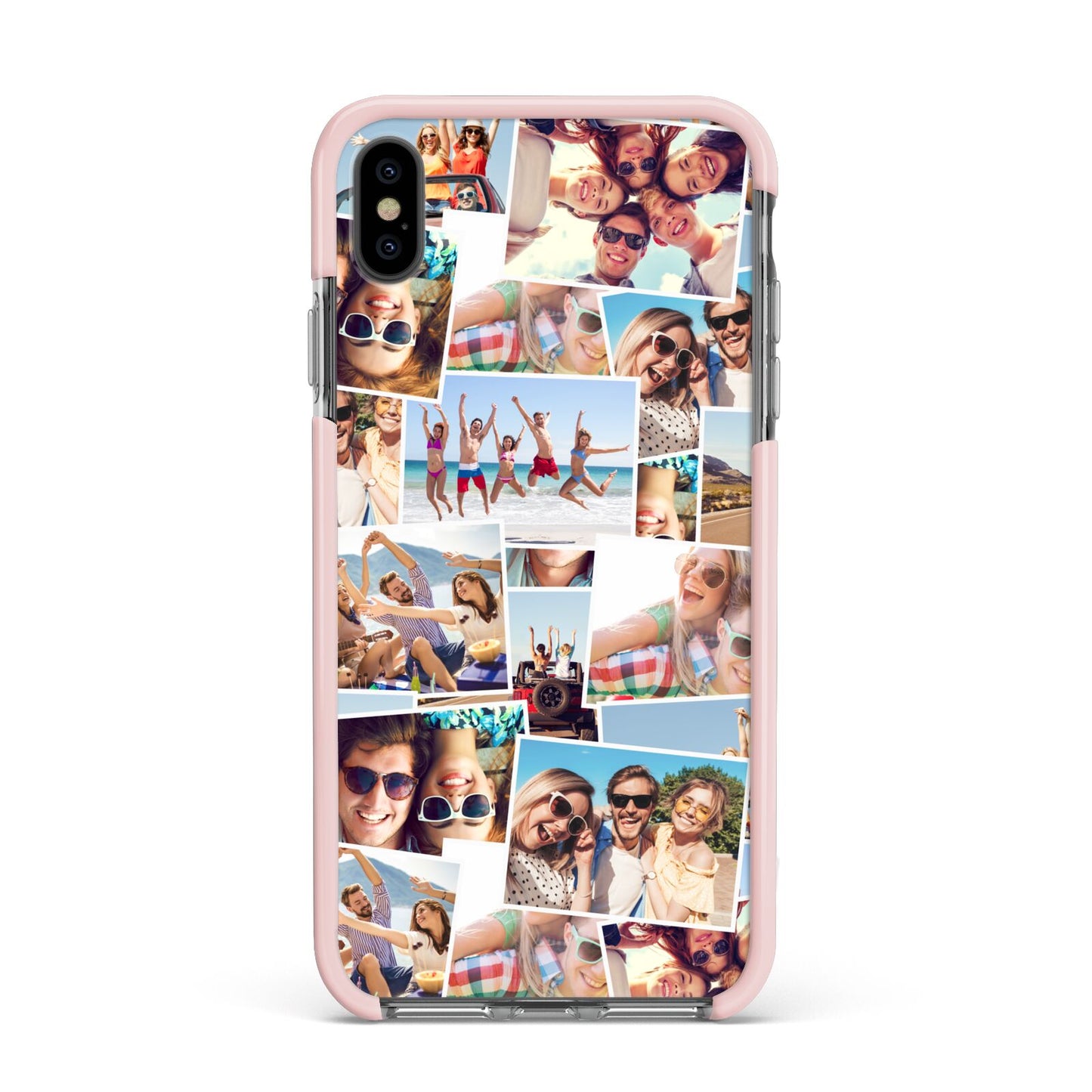 Photo Montage Apple iPhone Xs Max Impact Case Pink Edge on Black Phone