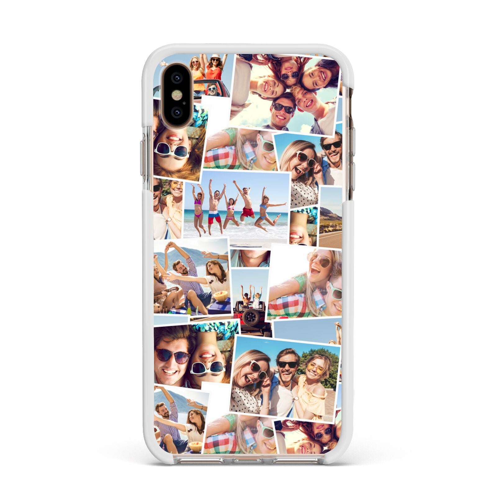 Photo Montage Apple iPhone Xs Max Impact Case White Edge on Gold Phone