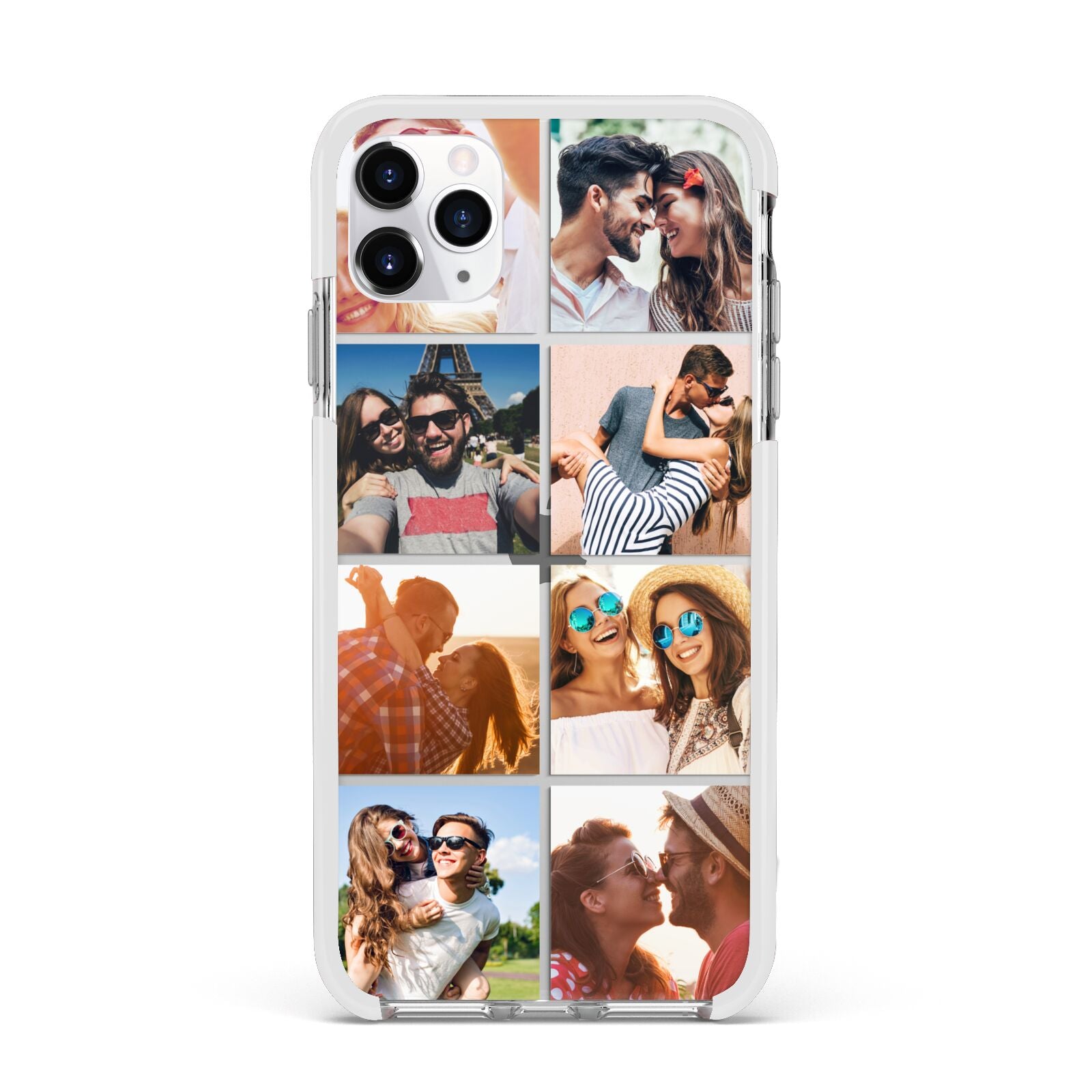 Photo Montage Upload Apple iPhone 11 Pro Max in Silver with White Impact Case