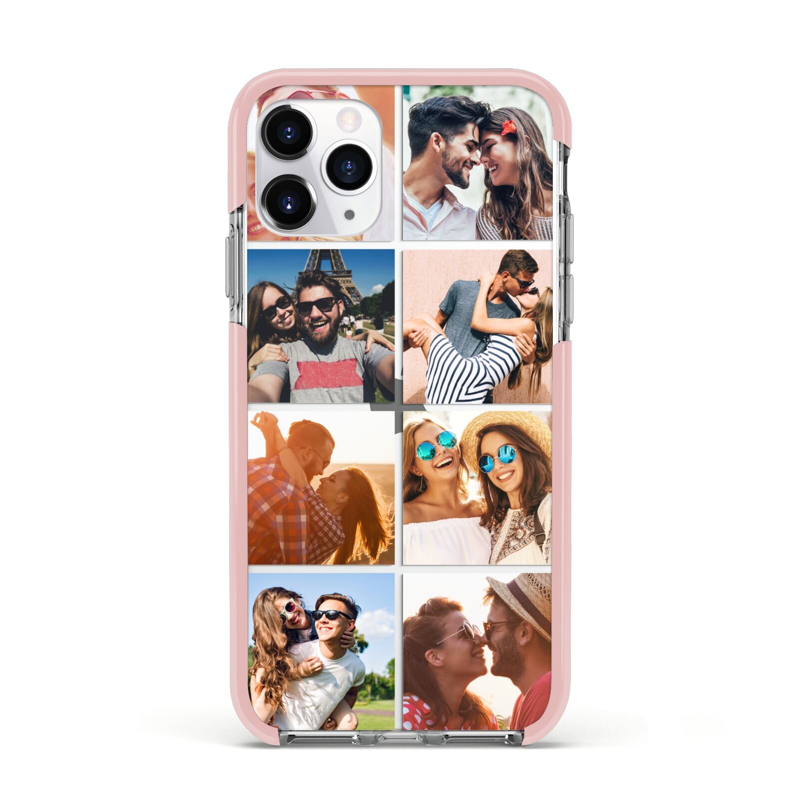 Photo Montage Upload Apple iPhone 11 Pro in Silver with Pink Impact Case