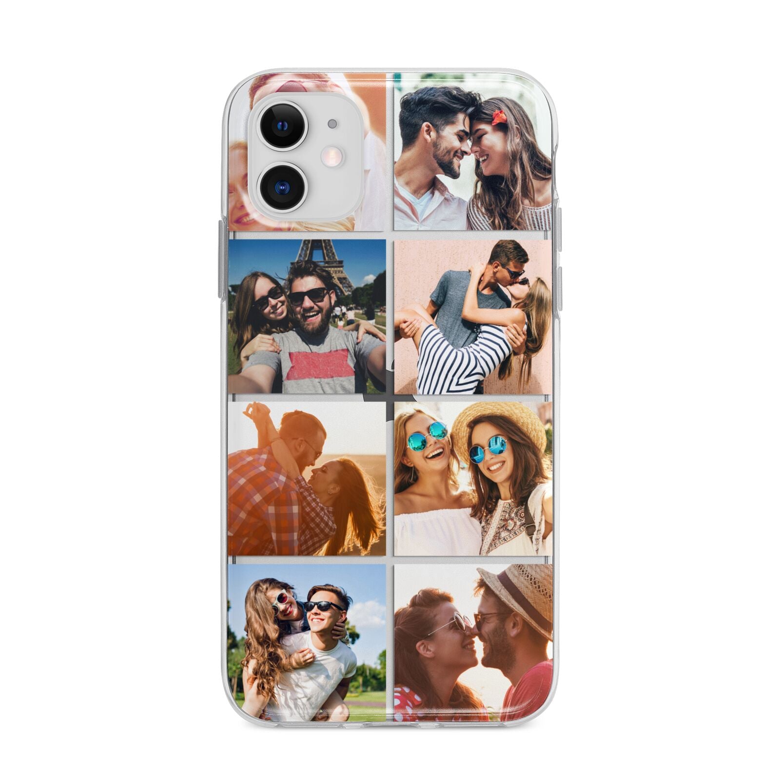 Photo Montage Upload Apple iPhone 11 in White with Bumper Case